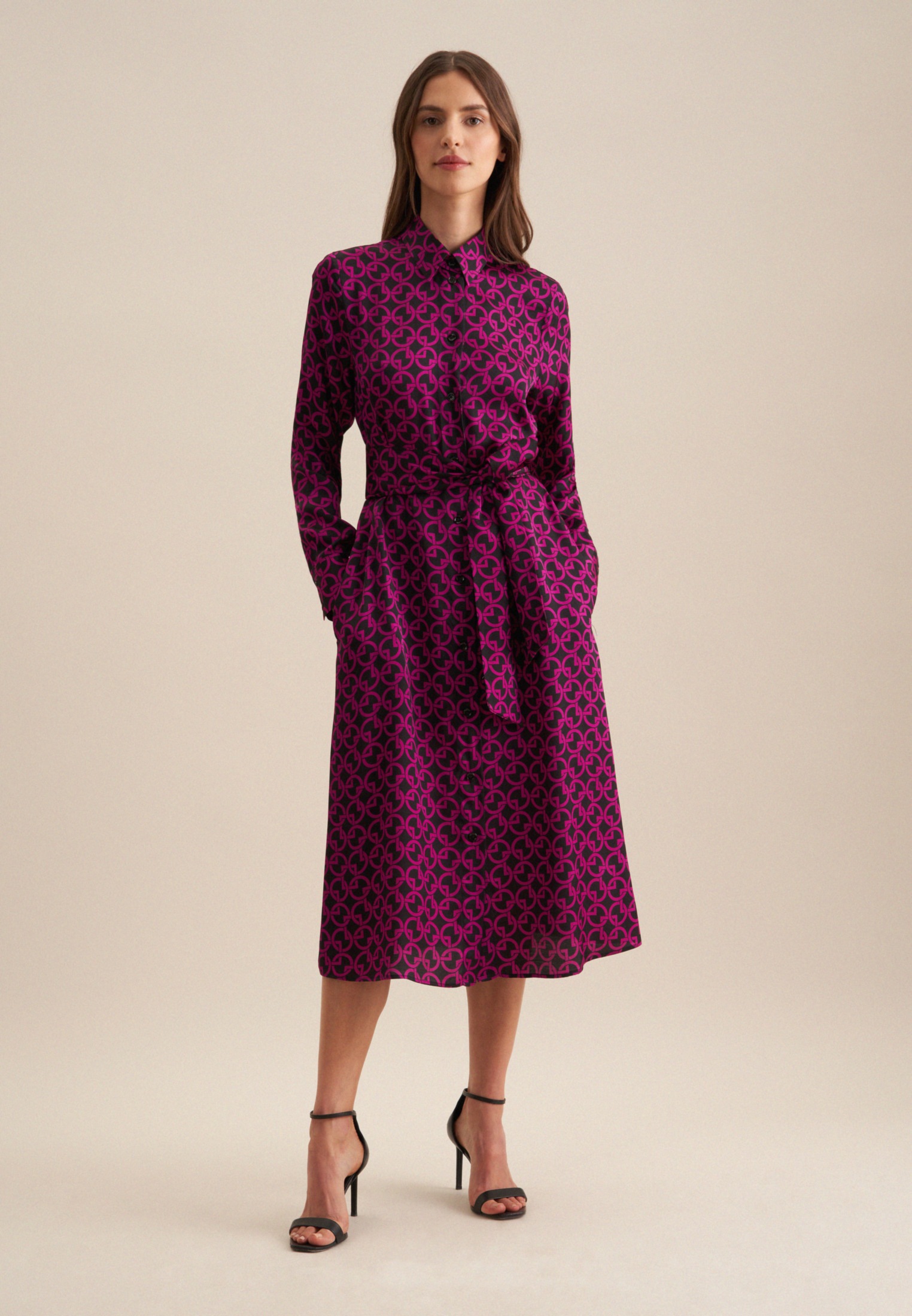 seidensticker Sommerkleid »Schwarze Rose« 1/1 Kragen Druck