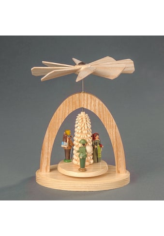Weihnachtspyramide »Wärmespiel - Förster, Reisigfrau und Waldarbeiter, Weihnachtsdeko«