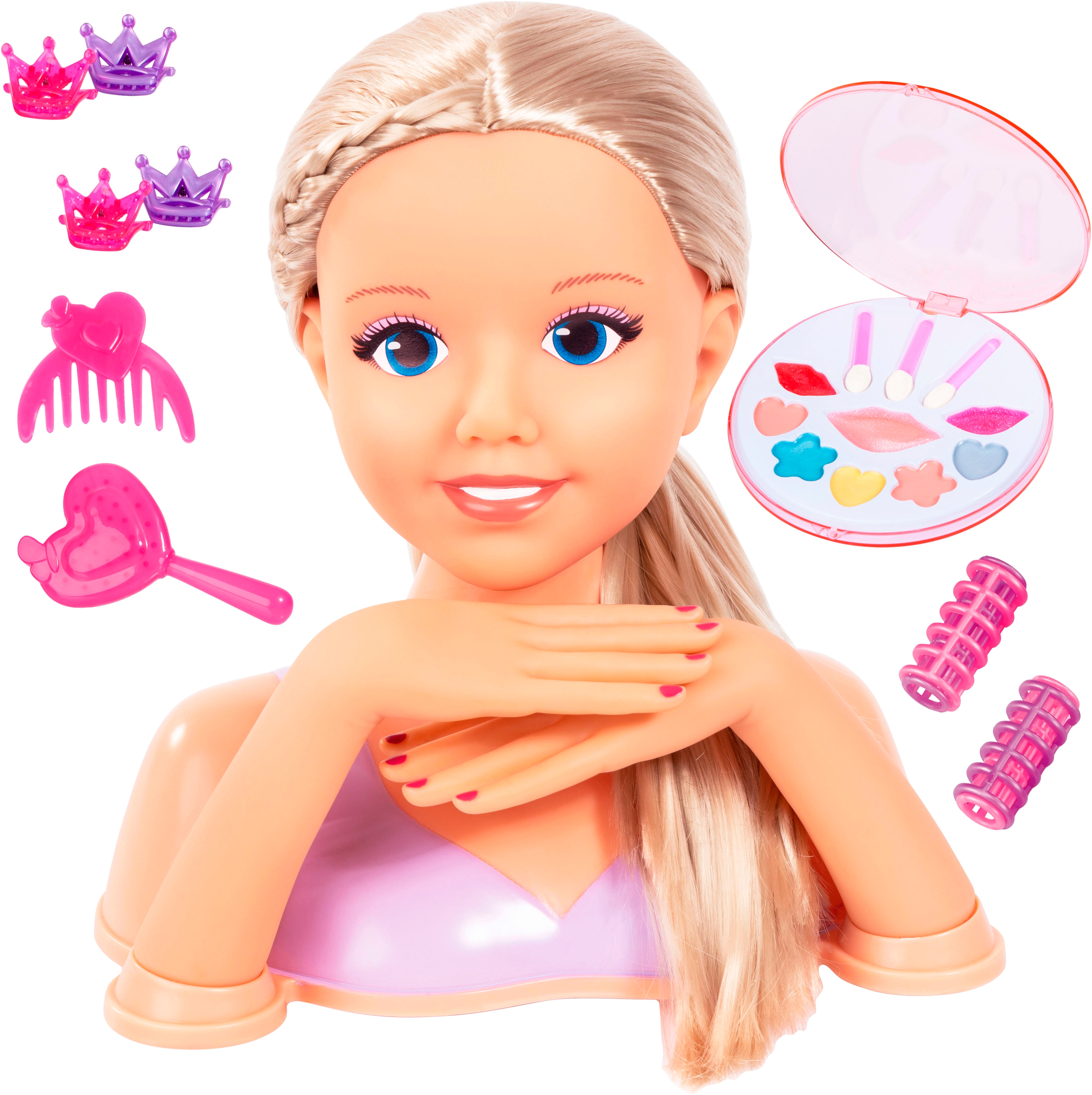 Bayer Frisier- & Schminkkopf "Frisierkopf mit Kosmetik" mit Kosmetik und beweglichen Händen