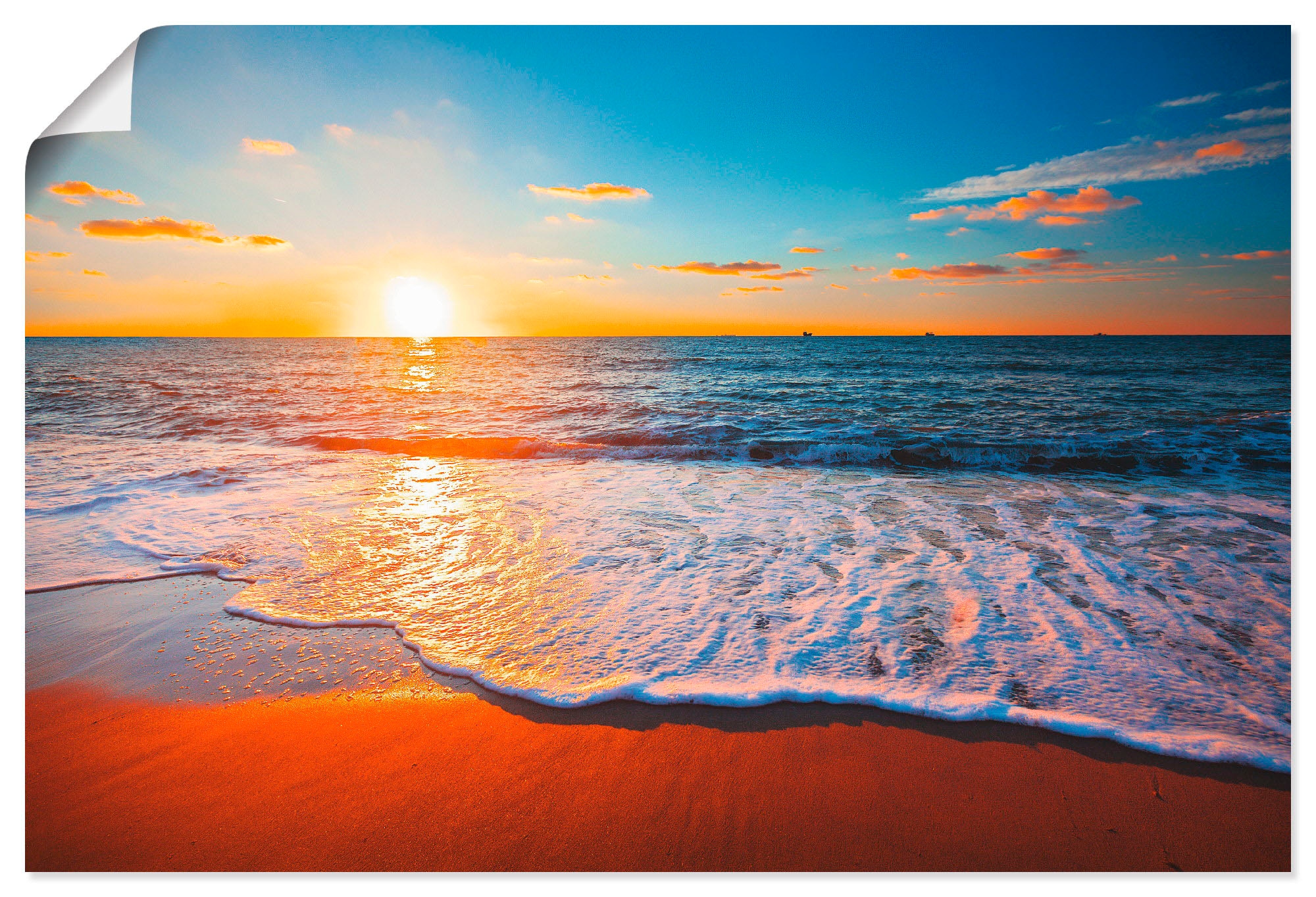 Wandbild »Sonnenuntergang Strand, | shoppen in (1 Wandaufkleber oder versch. Poster Meer«, online Grössen das Alubild, und Artland als St.), Leinwandbild, Jelmoli-Versand