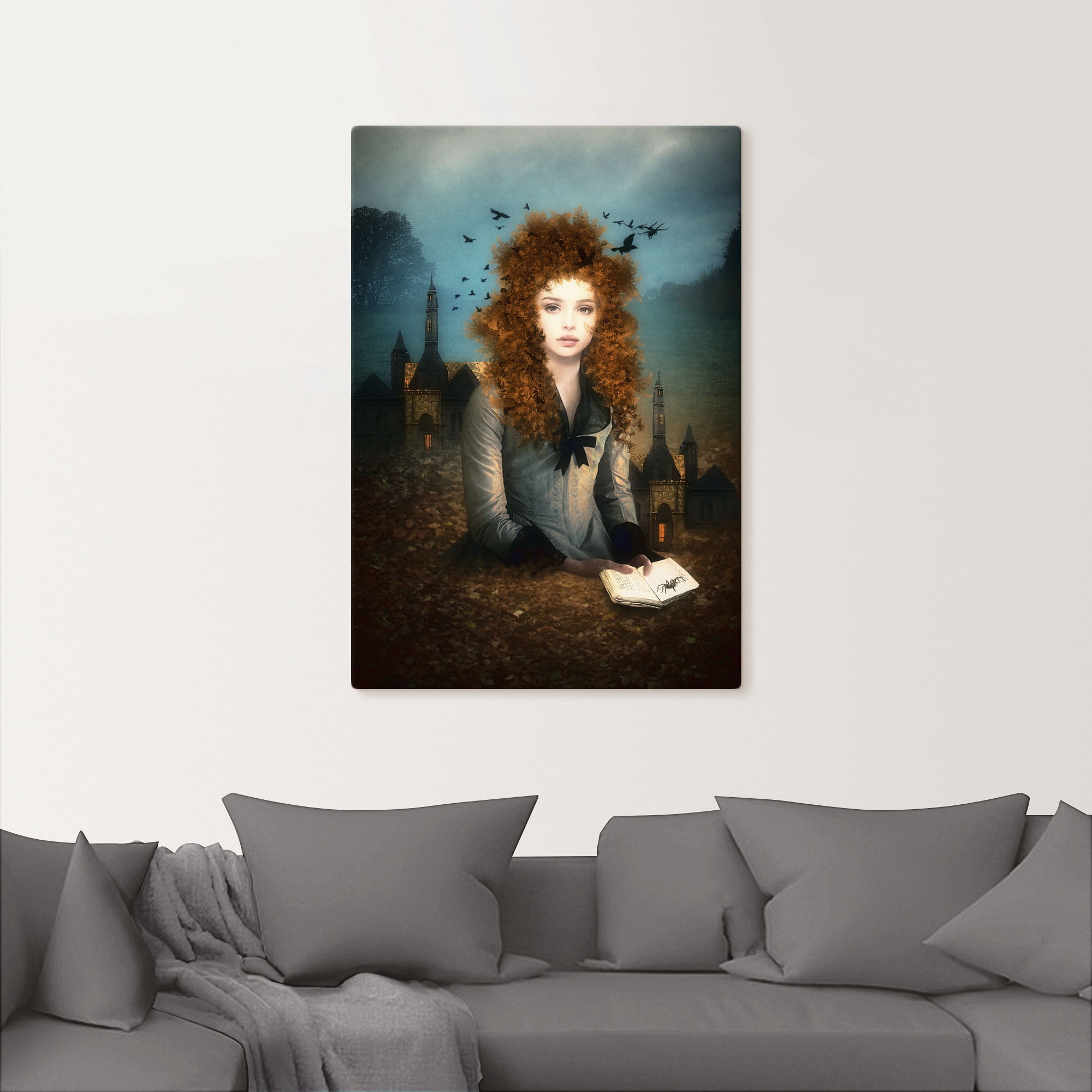 Artland Wandbild »Abendlektüre«, Dark Fantasy, (1 St.), als Alubild, Outdoorbild, Leinwandbild in verschied. Grössen