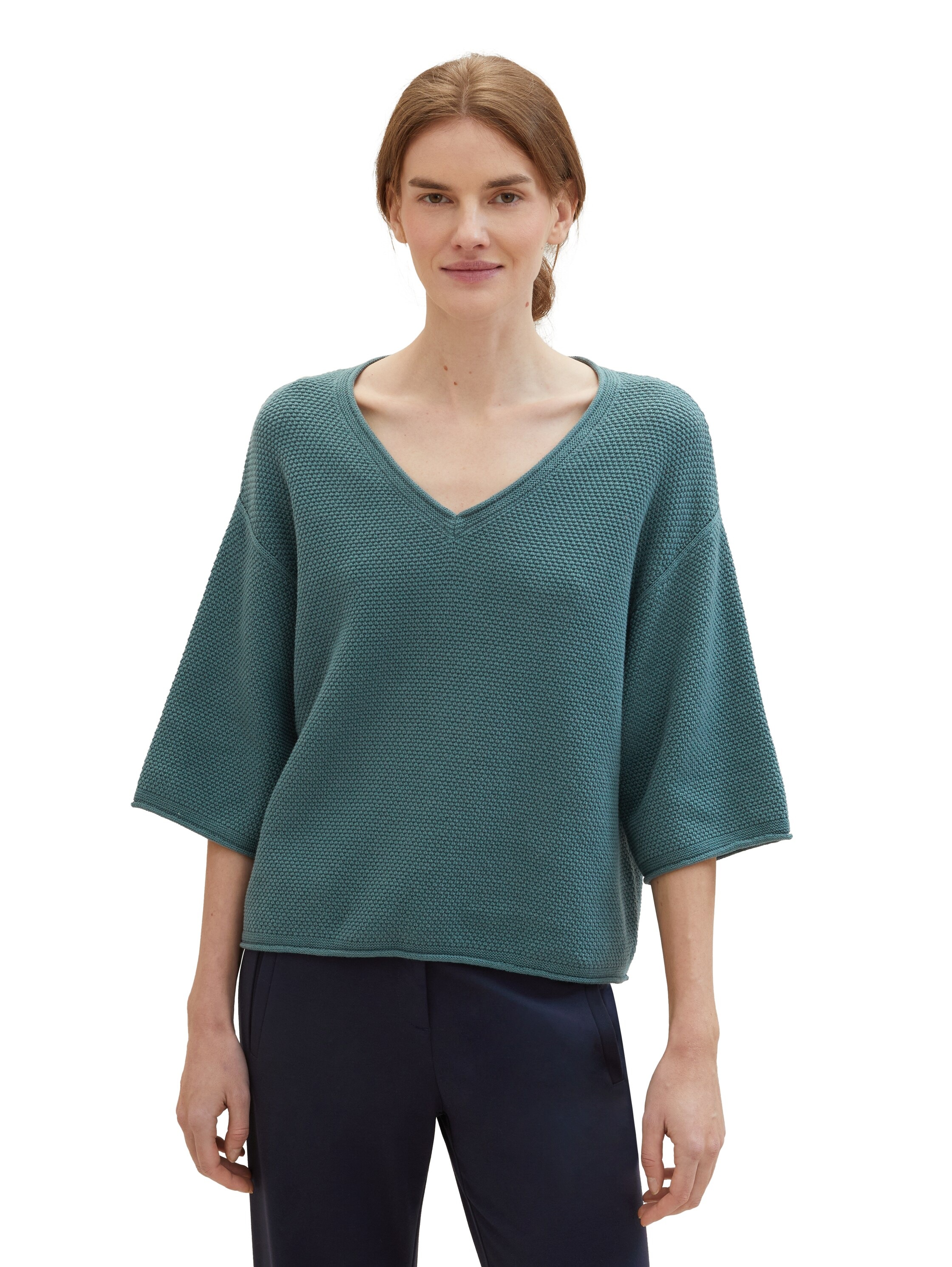 TOM TAILOR V-Ausschnitt-Pullover, mit Drop-Shoulder