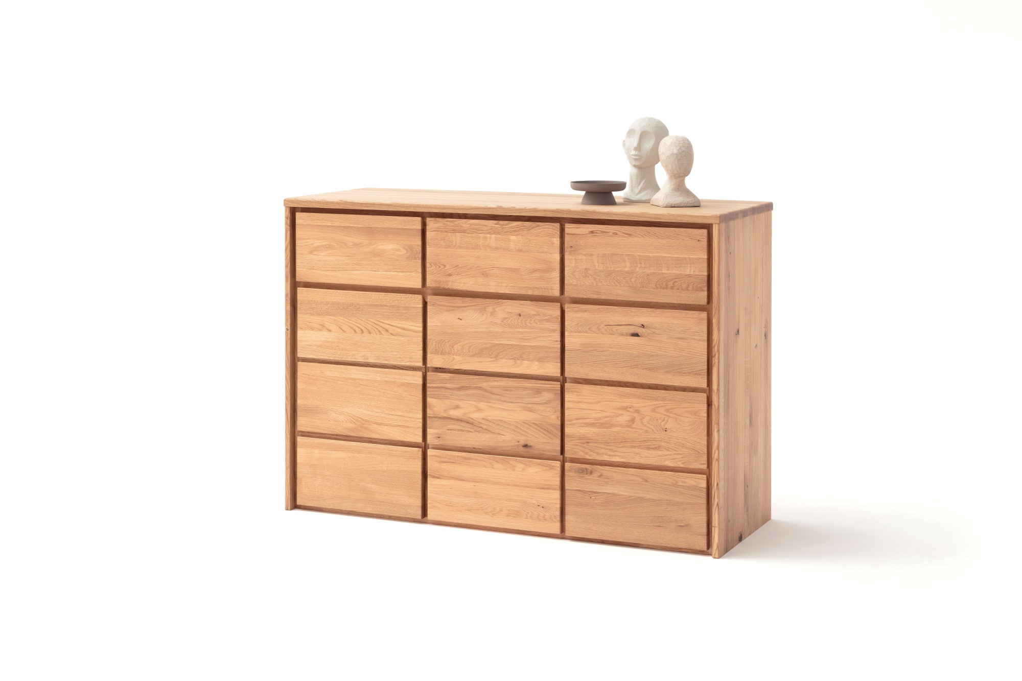Home affaire Schubkastenkommode "Zetra Schubladenschrank, 3x Schublade/3x Tür mit Soft-Close-Function" Fertig montiert, Eiche Massivholz, Breite 130 cm