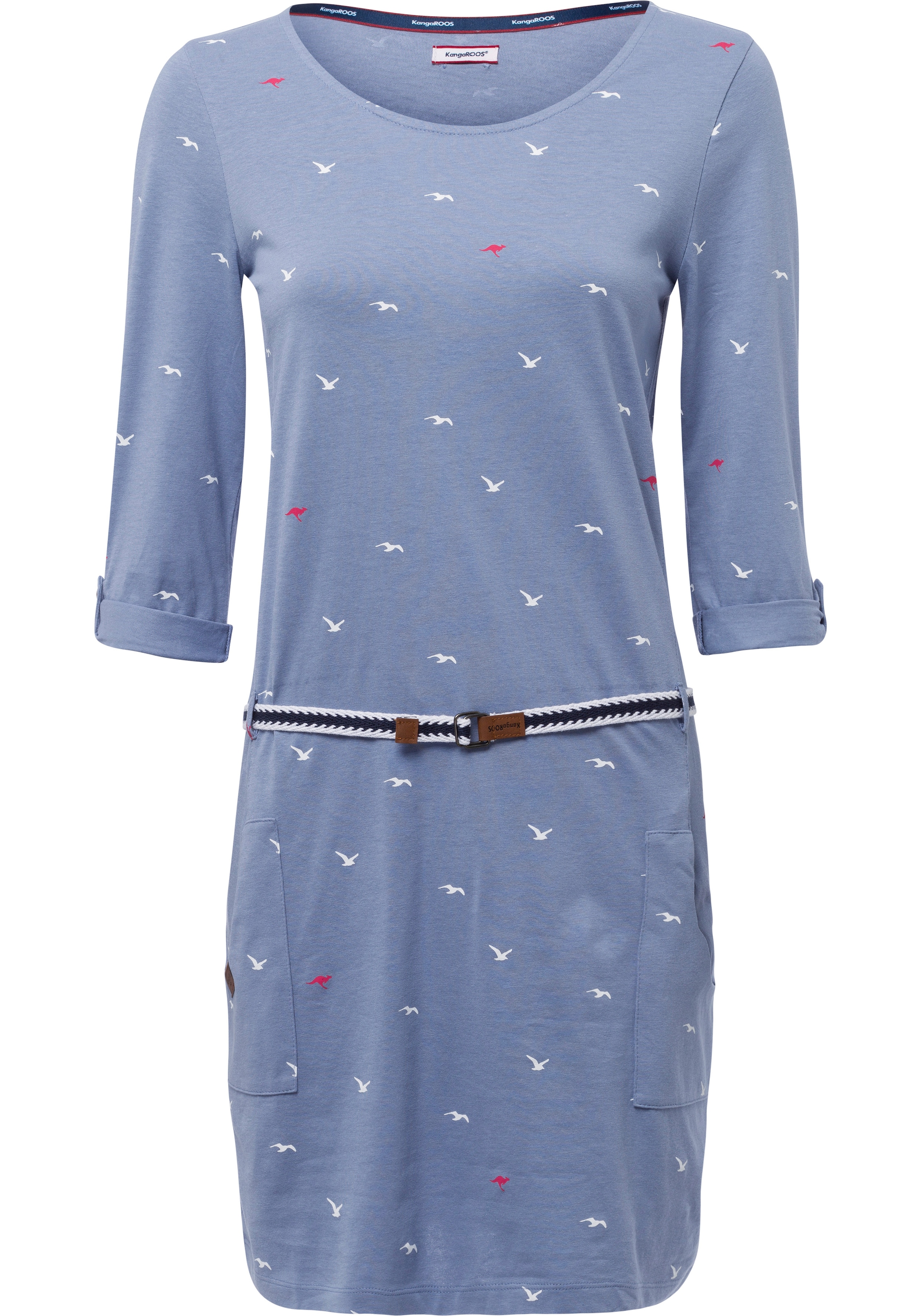 KangaROOS Jerseykleid, (Set, mit abnehmbarem im online | Gürtel), sommerlichen Print shoppen Jelmoli-Versand