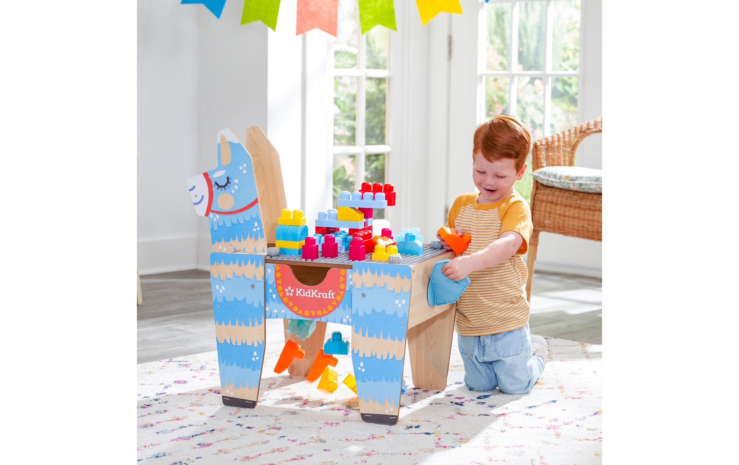 Spielbausteine »Kid Kraft Llama Pinata Bausteintisch«, (50 St.)