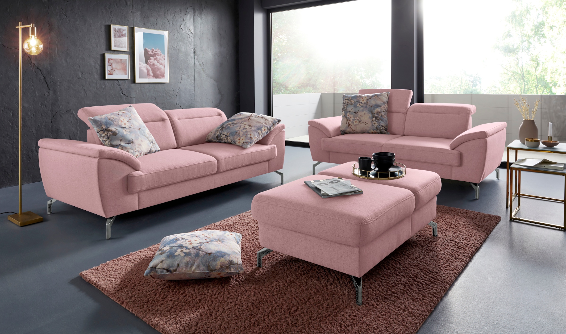 sit&more Hocker »Percy«, Fusshöhe 15cm, mit Klappfunktion, wahlweise in 2 Fussfarben