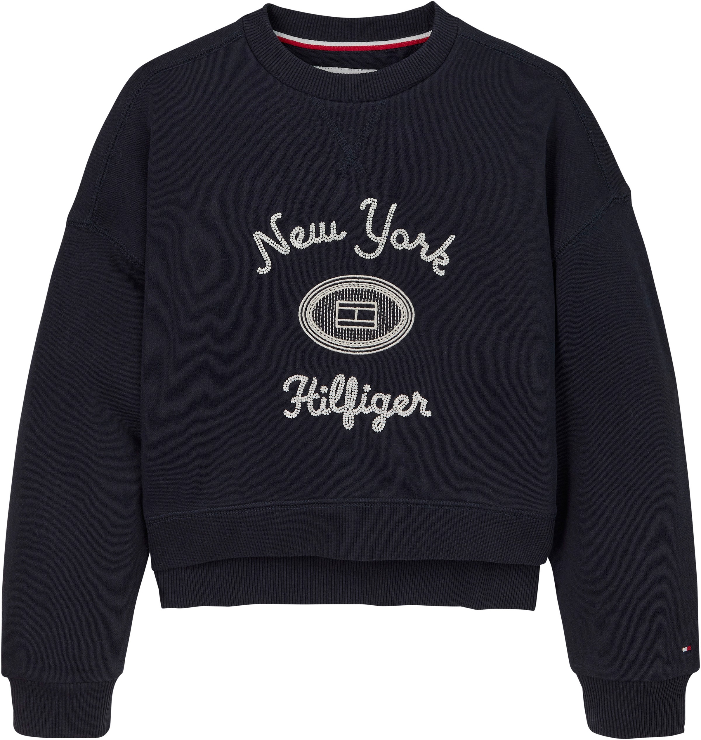 Tommy Hilfiger Langarmshirt »HILFIGER NY EMBROIDERED CREWNECK«, Kinder bis 16 Jahre mit Logostickerei