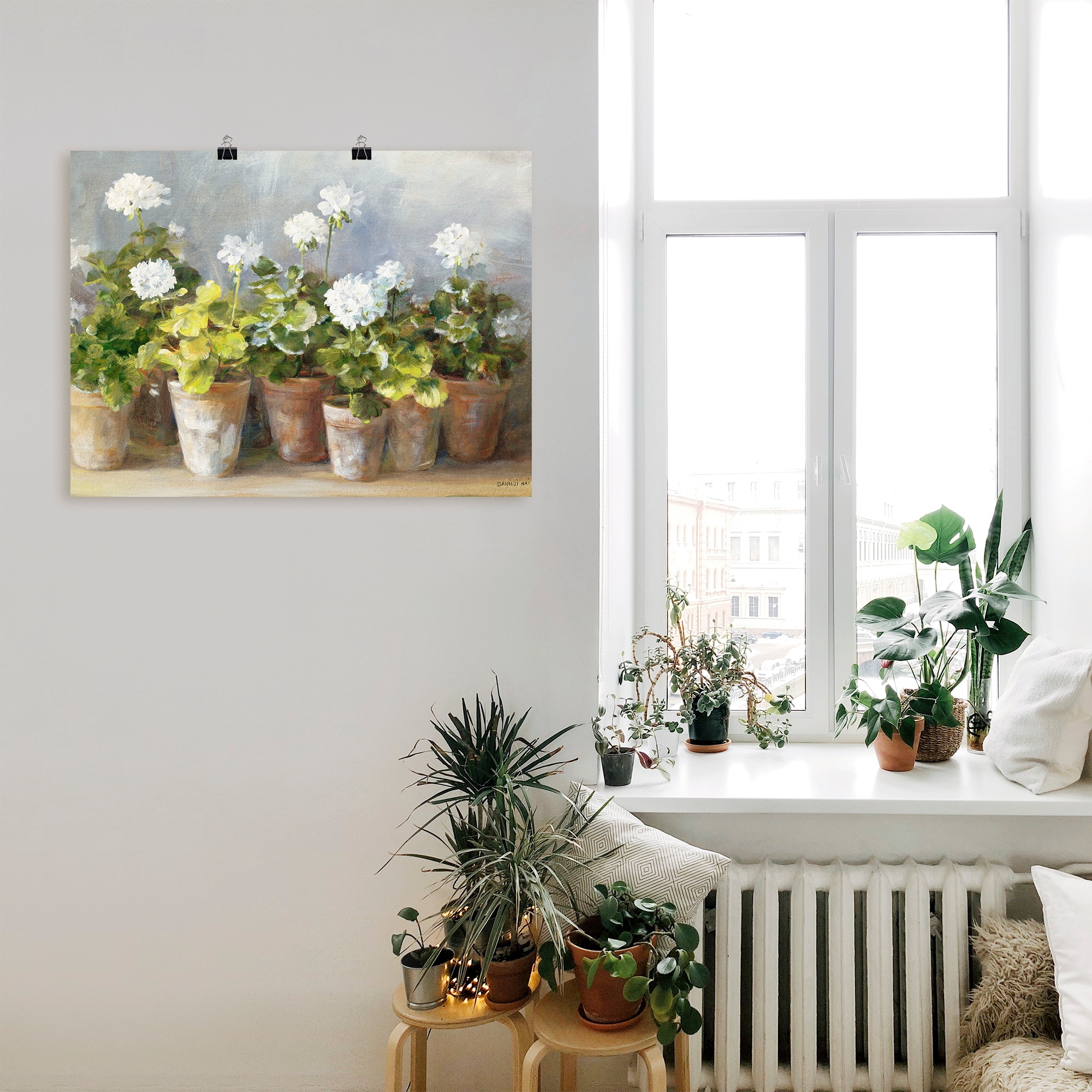 Artland Wandbild »Weisse Geranien«, Blumen, (1 St.), als Leinwandbild, Poster in verschied. Grössen