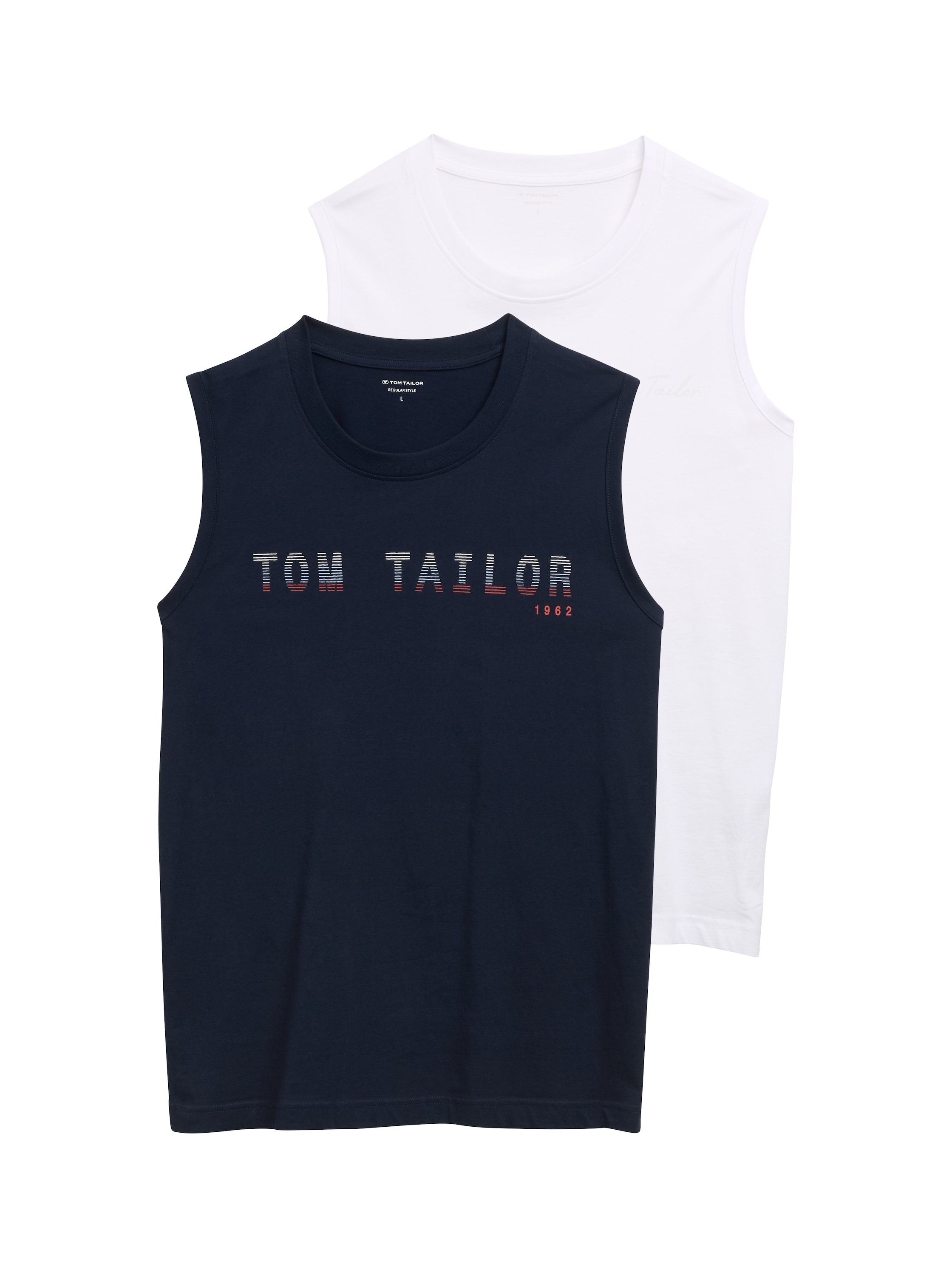 TOM TAILOR T-Shirt Packung, 2 Stk. mit Logo-Print