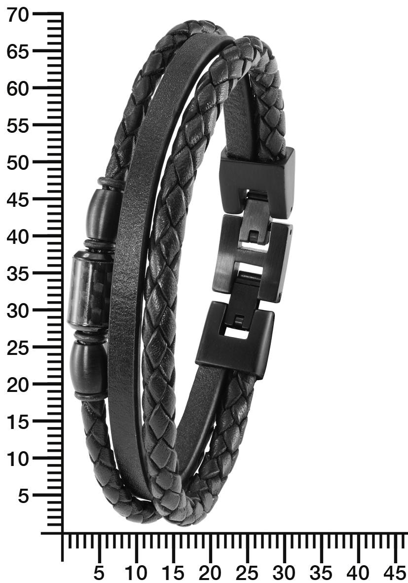 s.Oliver Lederarmband »2022637«, aus Edelstahl + Carbon online bestellen |  Jelmoli-Versand