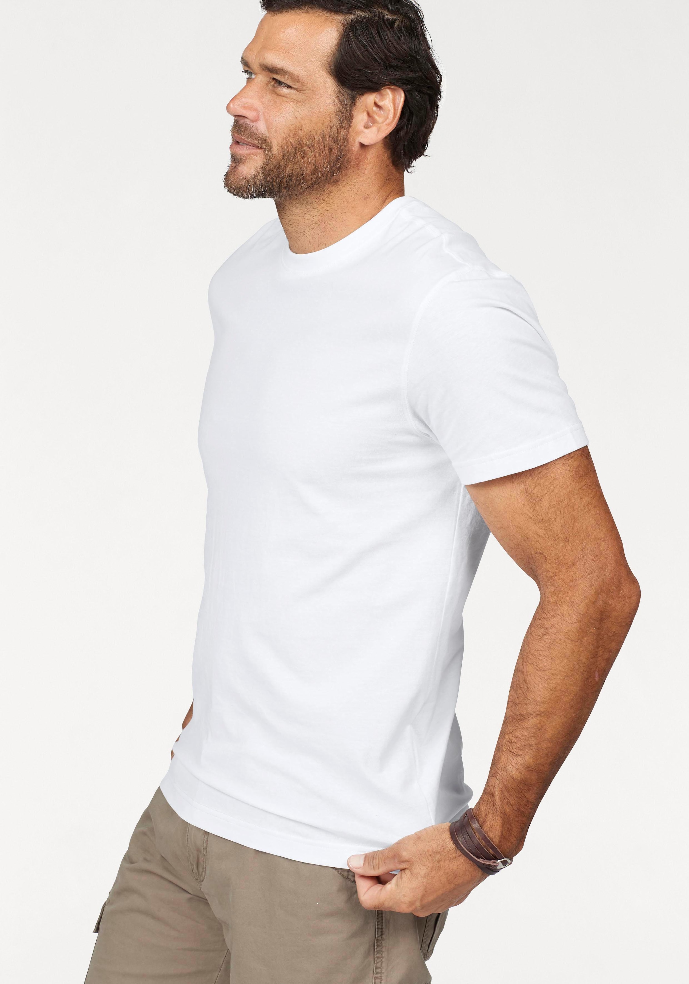 Man's World T-Shirt, (Packung, 3 tlg., 3er-Pack), Basic Farben
