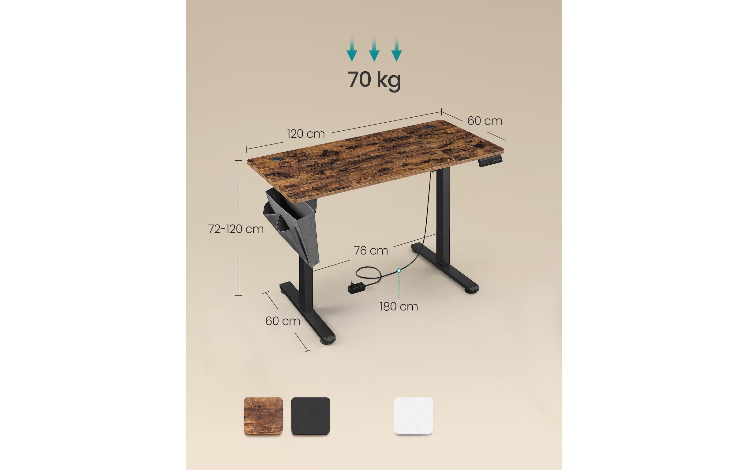 SONGMICS Stehtisch, Material: Pressspan, Stahl