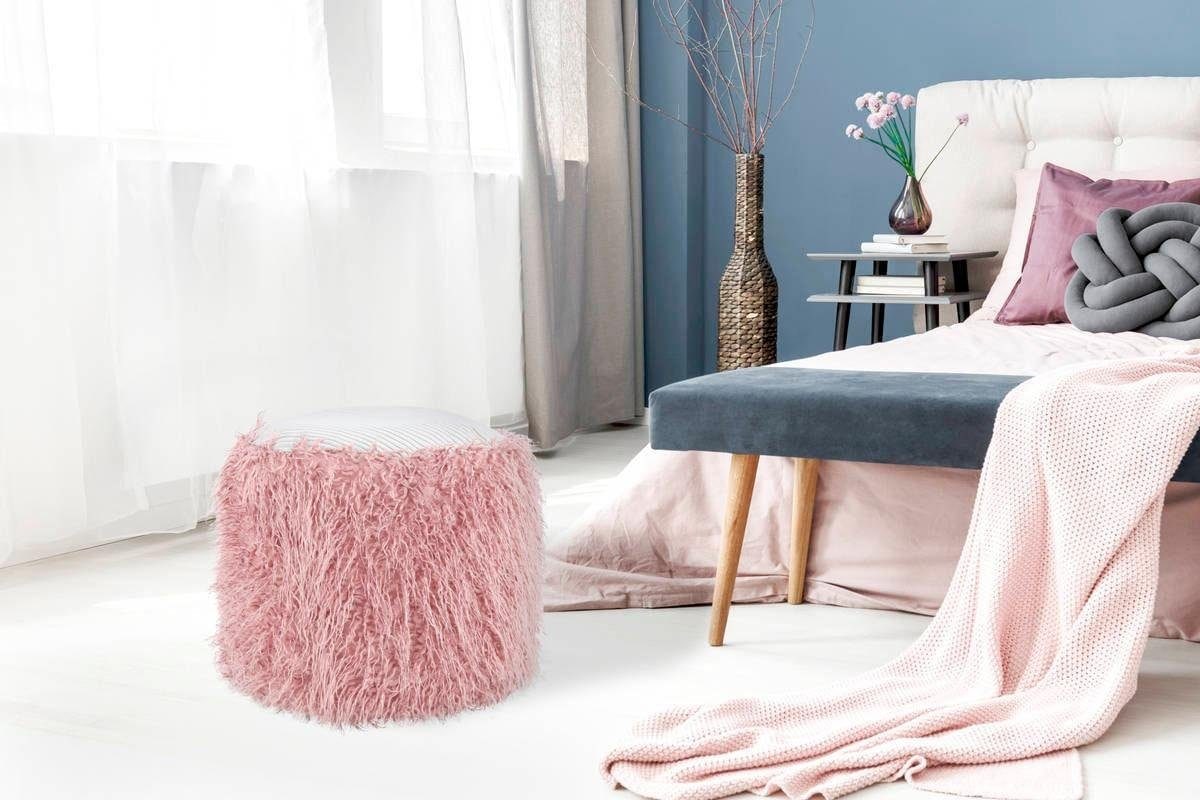 Kayoom Pouf »Fellpouf Bobtail 125, Fellhocker in zweifarbigem Design«, (1 St.), modern, dekorativ, kindersicherer Reissverschluss an der Unterseite