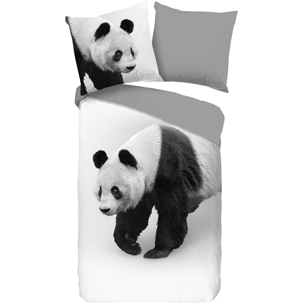 PURE luxury collection Wendebettwäsche »Panda«, (2 tlg.)