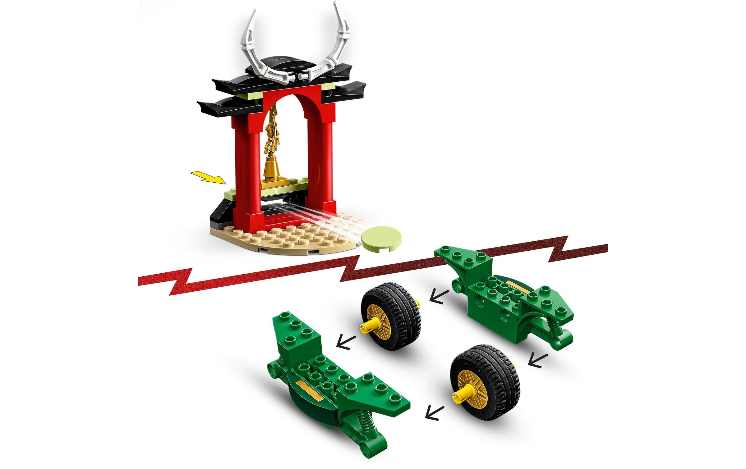 LEGO® Konstruktionsspielsteine »Lloyds Ninja-Motorrad«, (64 St.)