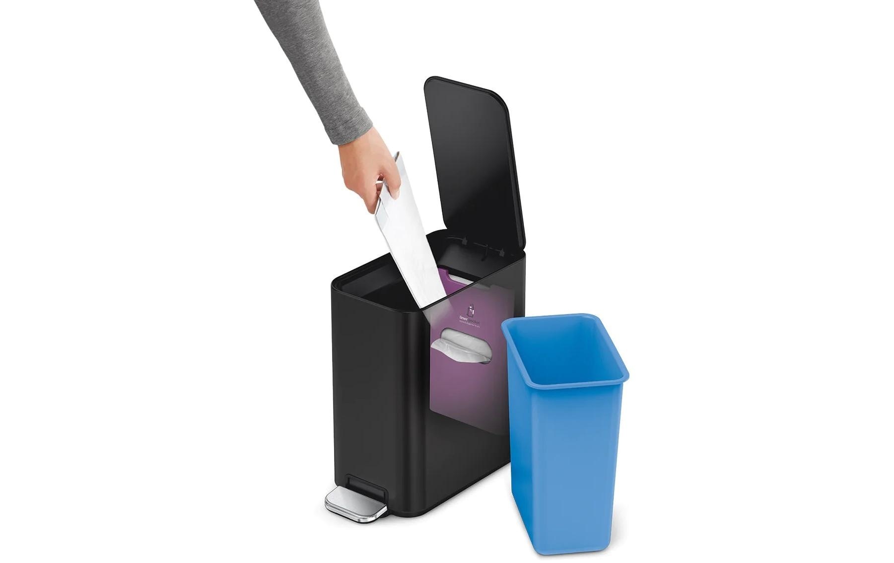 simplehuman Mülleimer "Schwarz matt" 1 Behälter