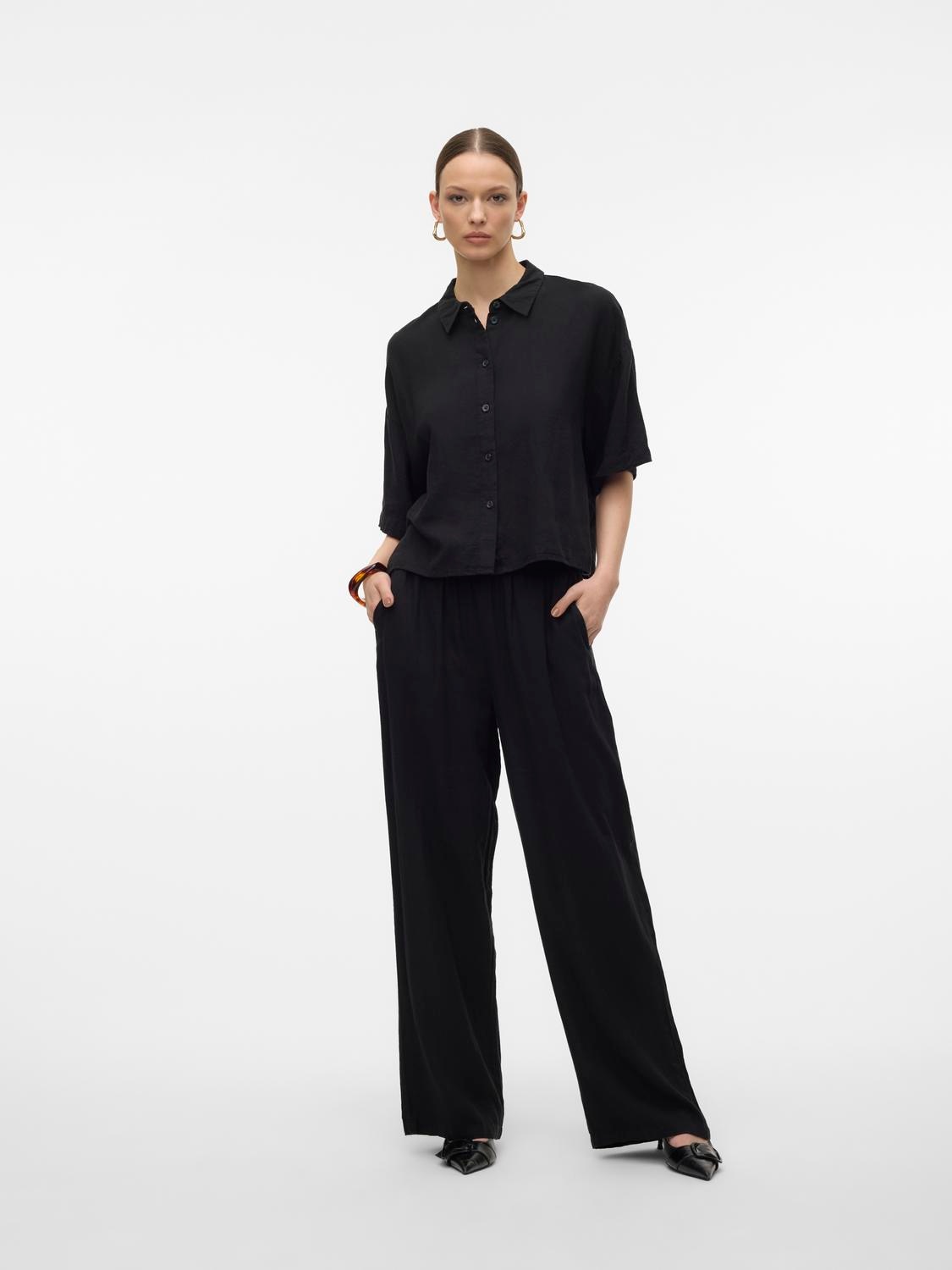 Vero Moda Schlupfhose »VMLINN LINEN PANTS WVN NOOS«, Sommerhose, mit Leinen