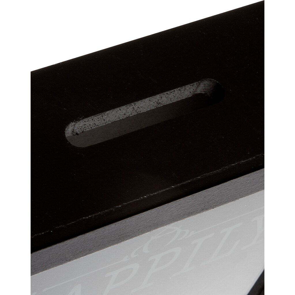 Myflair Möbel & Accessoires Spardose »Shadra, schwarz«, eckig, 20x20 cm, mit Schriftzug