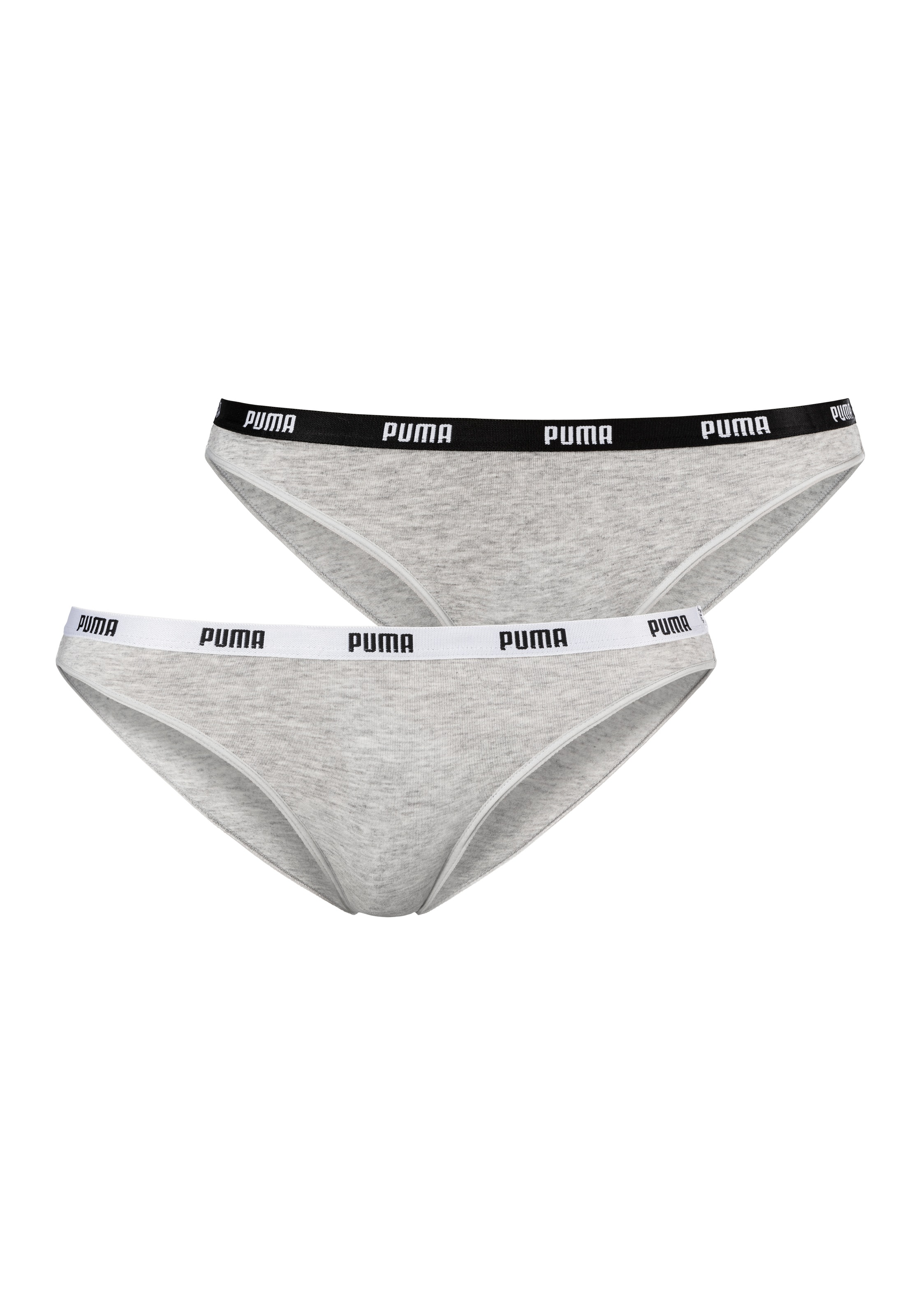 PUMA Bikinislip »Iconic«, (Packung, 2 St.), mit schmalem Logo-Webbündchen