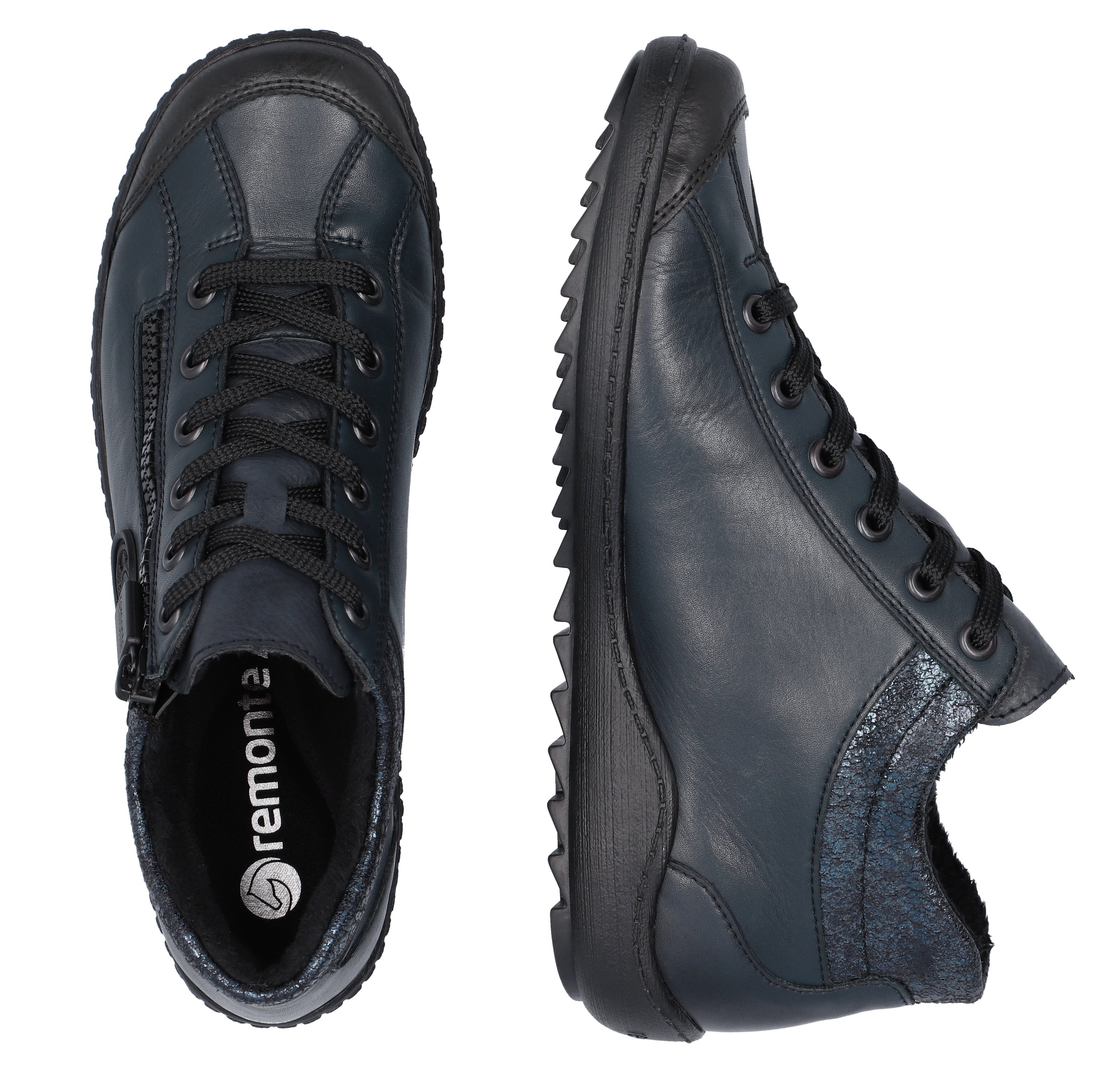 Remonte Schnürboots, Flats, Komfortschuh, Boots mit seitlichem Reissverschluss