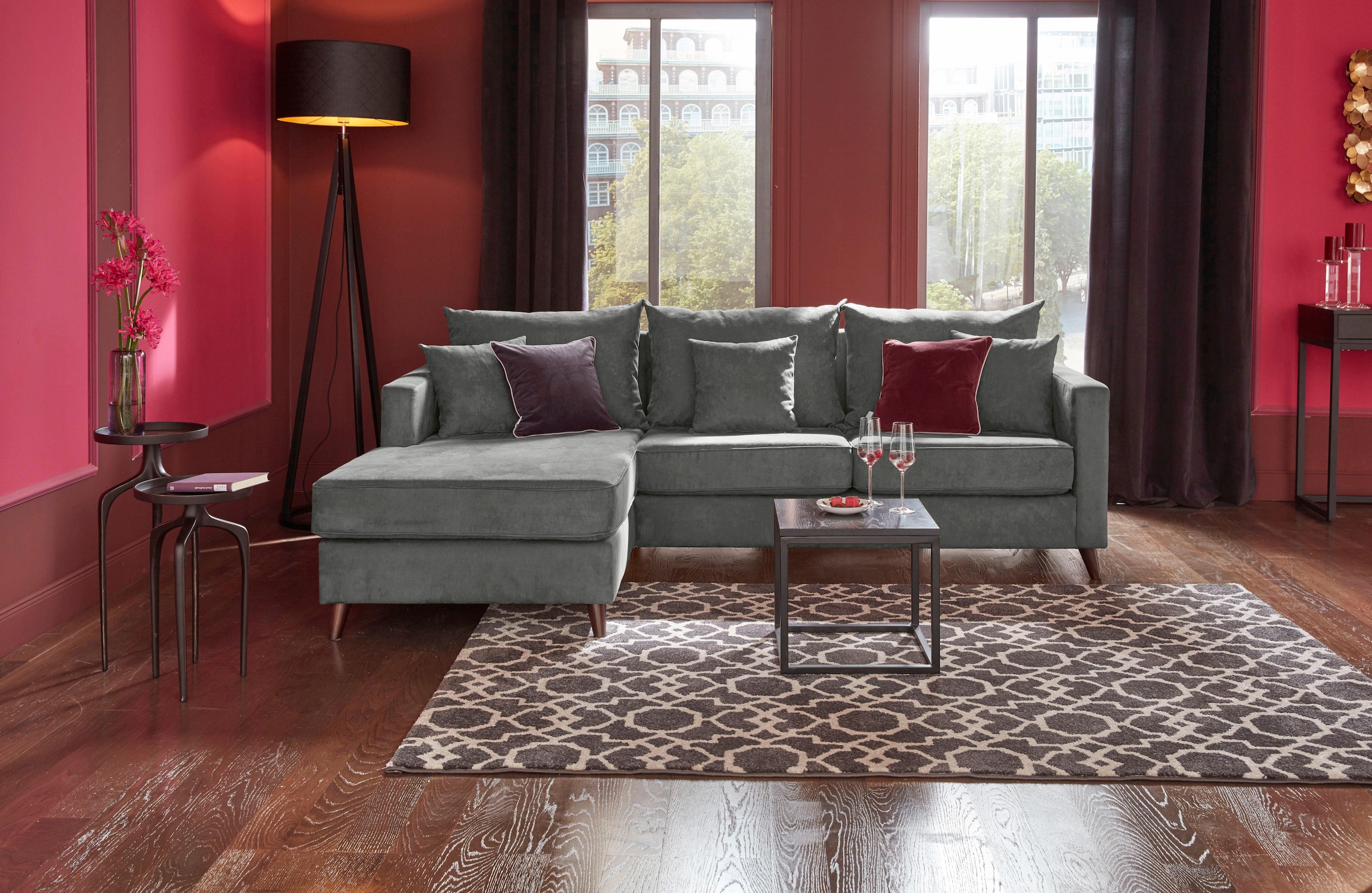 Home affaire Ecksofa "Renesse L-Form" lose Kissen, Keder an Sitzkissen