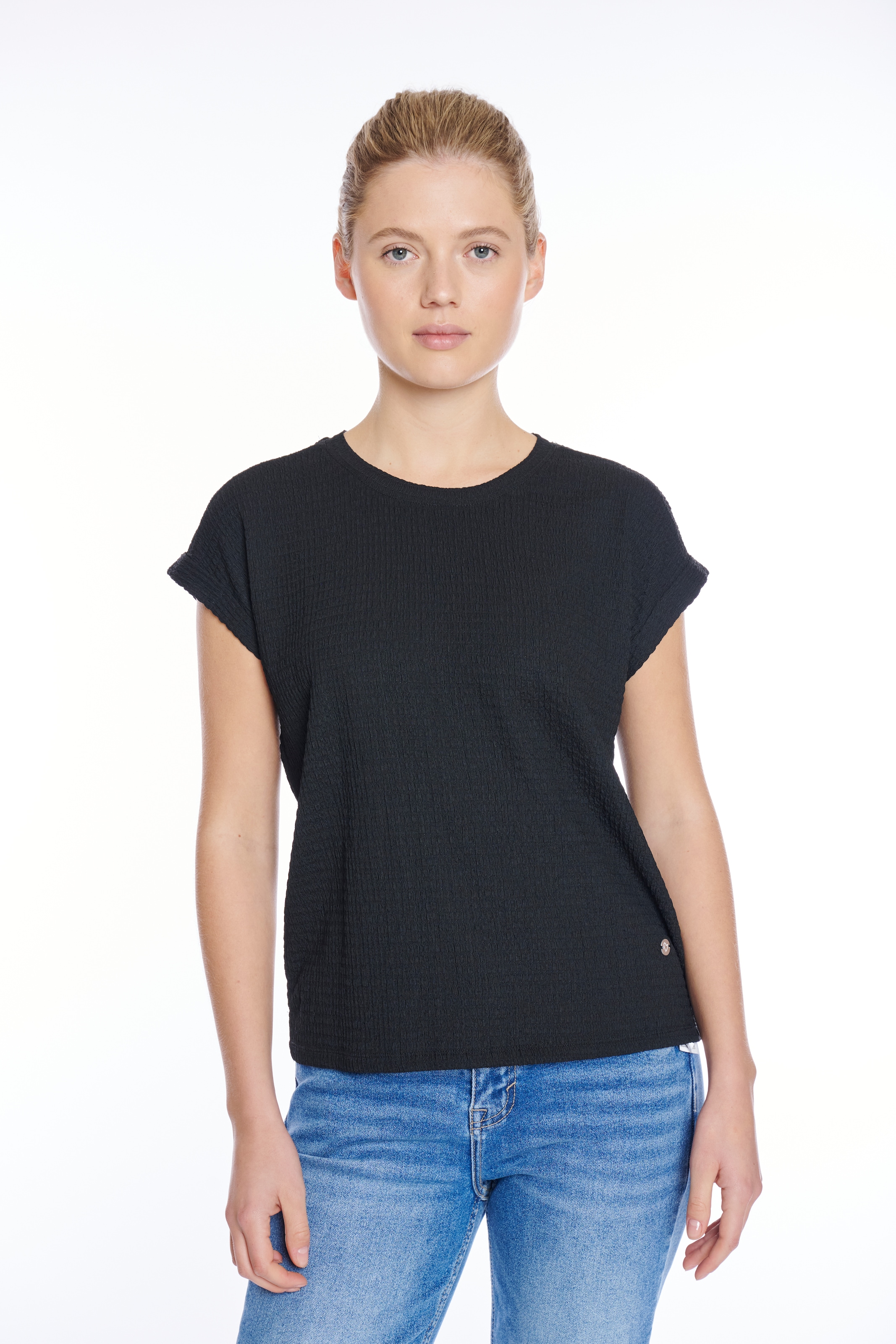 ZABAIONE Kurzarmshirt "Al44legra" Crinkle-Ware