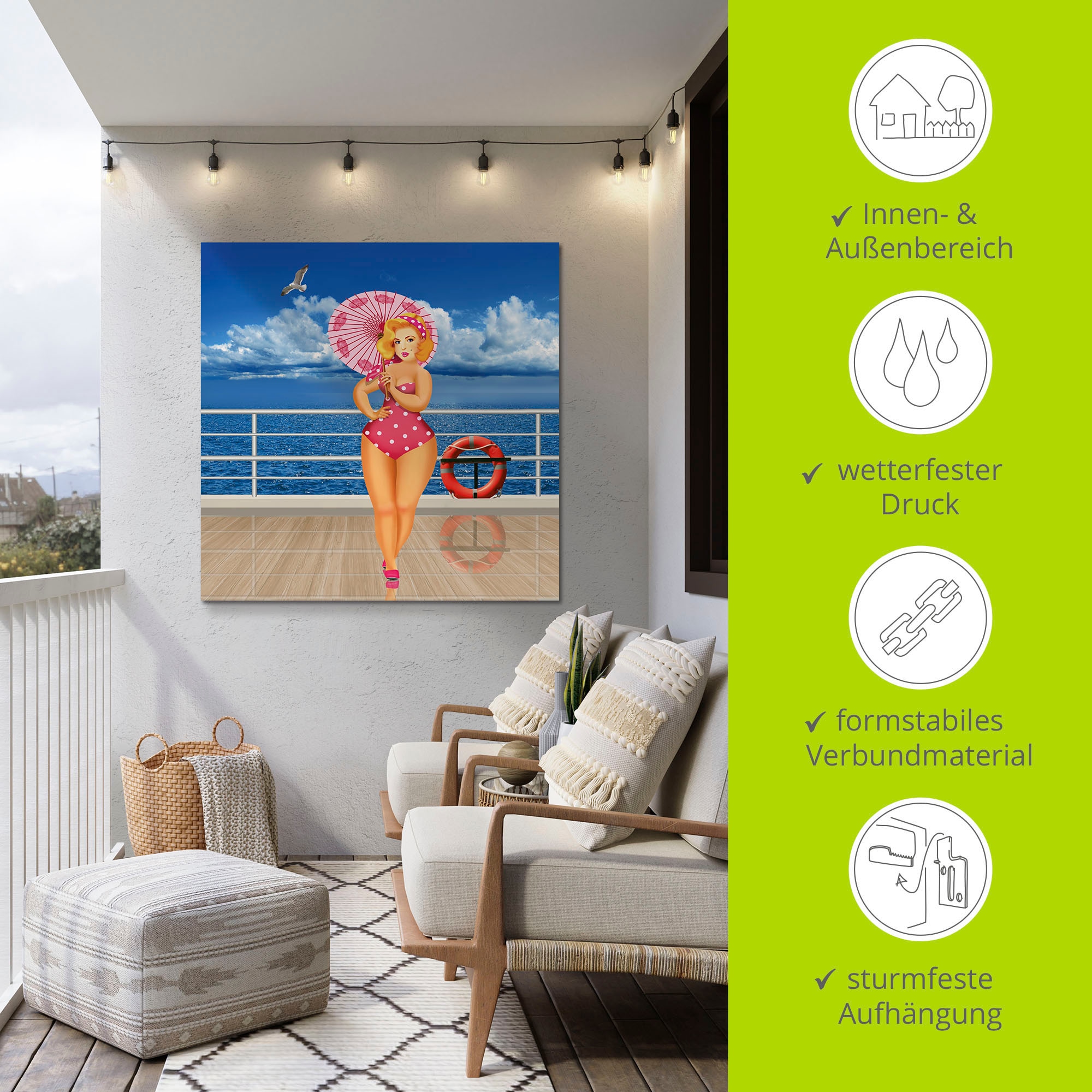Artland Wandbild »Pin-Up Girl«, Bilder von Frauen, (1 St.), als Alubild, Outdoorbild in verschied. Grössen