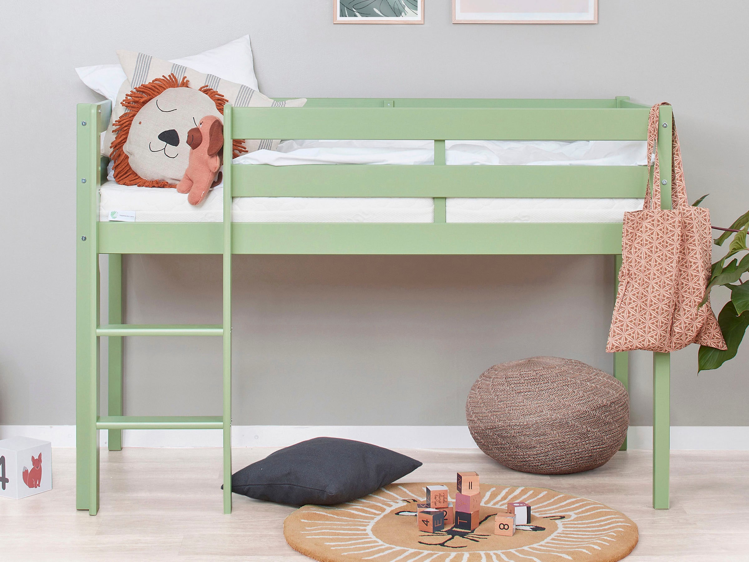 Hoppekids Spielbett »ECO COMFORT, Hochbett, in 2 Einzelbetten teilbar«, Höhe 72cm, Farbe & Grösse & Matratze
