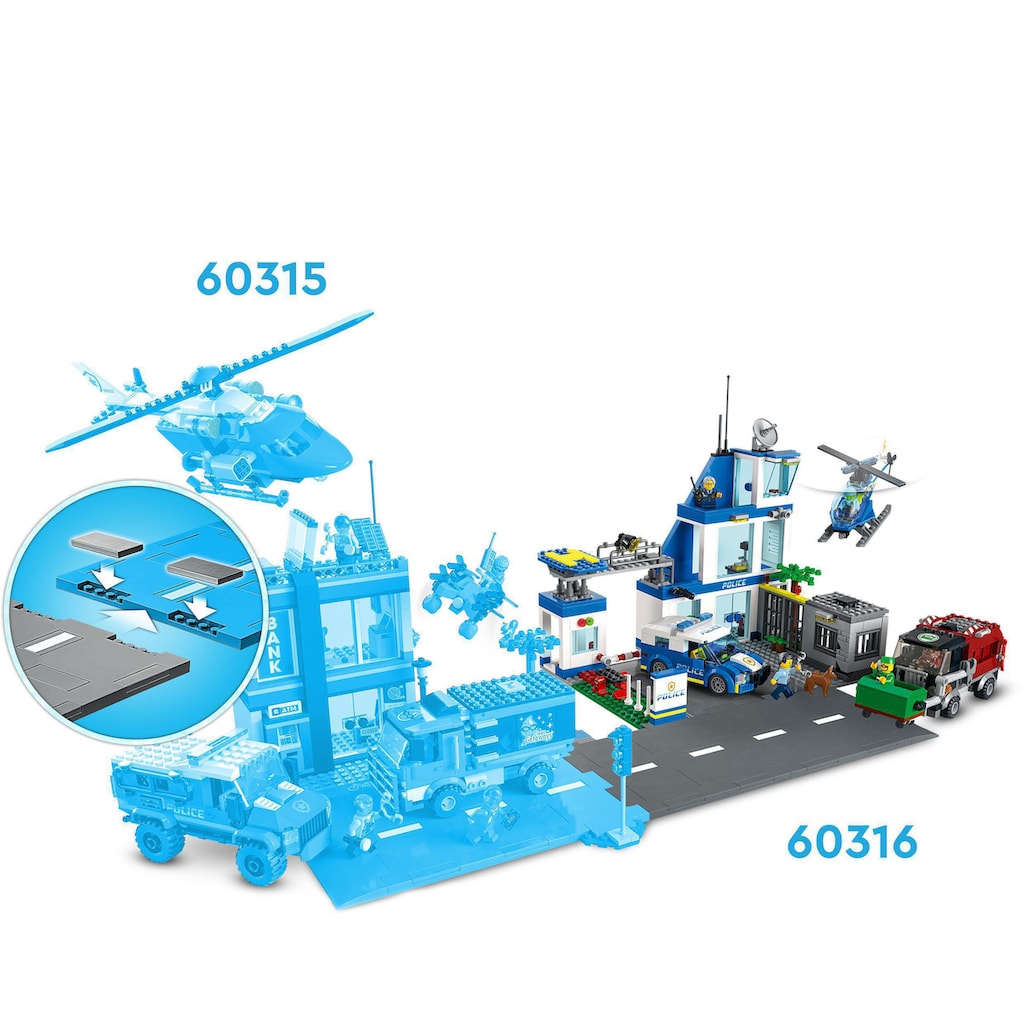 LEGO® Konstruktionsspielsteine »Polizeistation (60316), LEGO® City«, (668 St.)