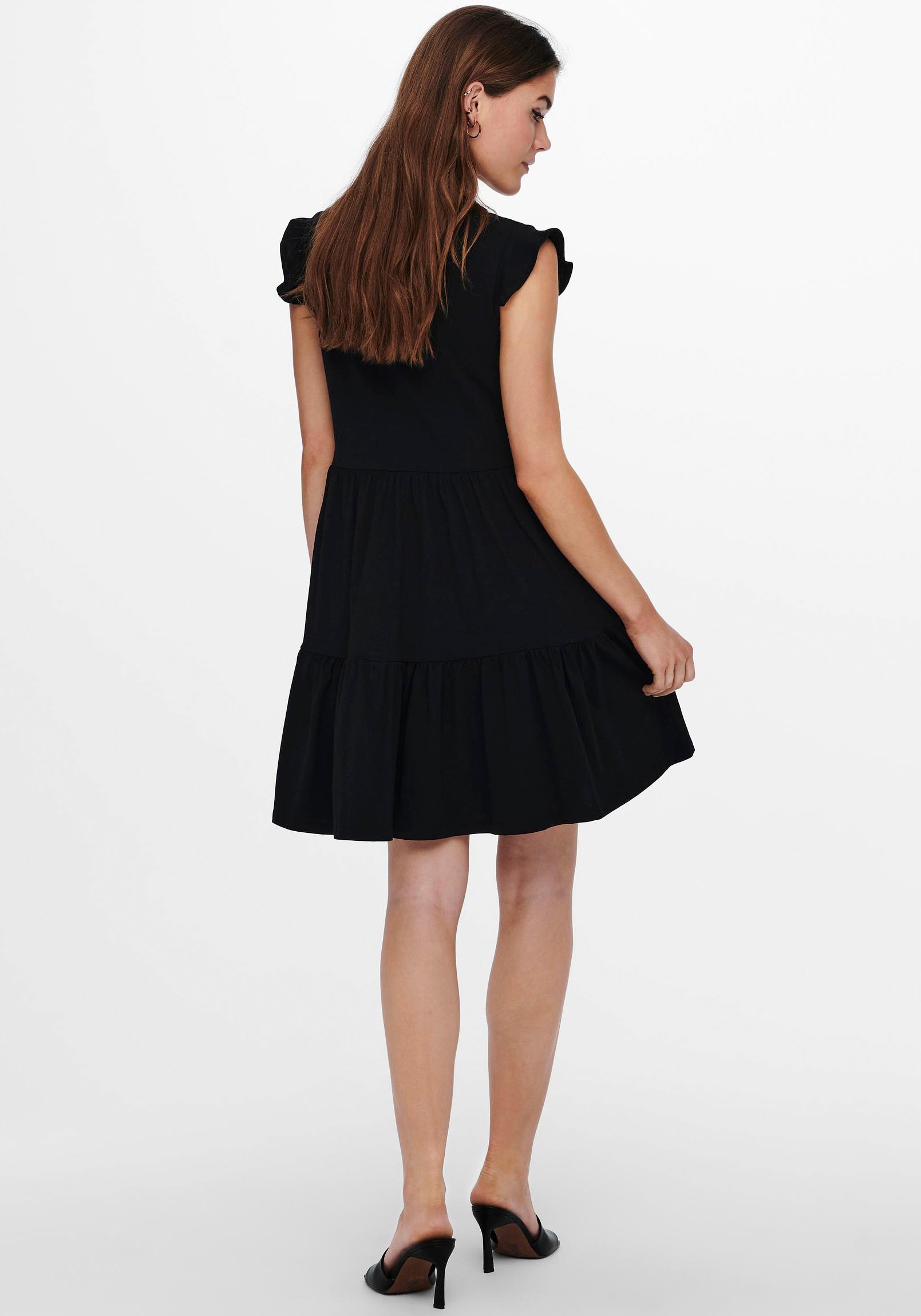 ONLY Jerseykleid »ONLMAY CAP SLEEVES FRILL DRESS«