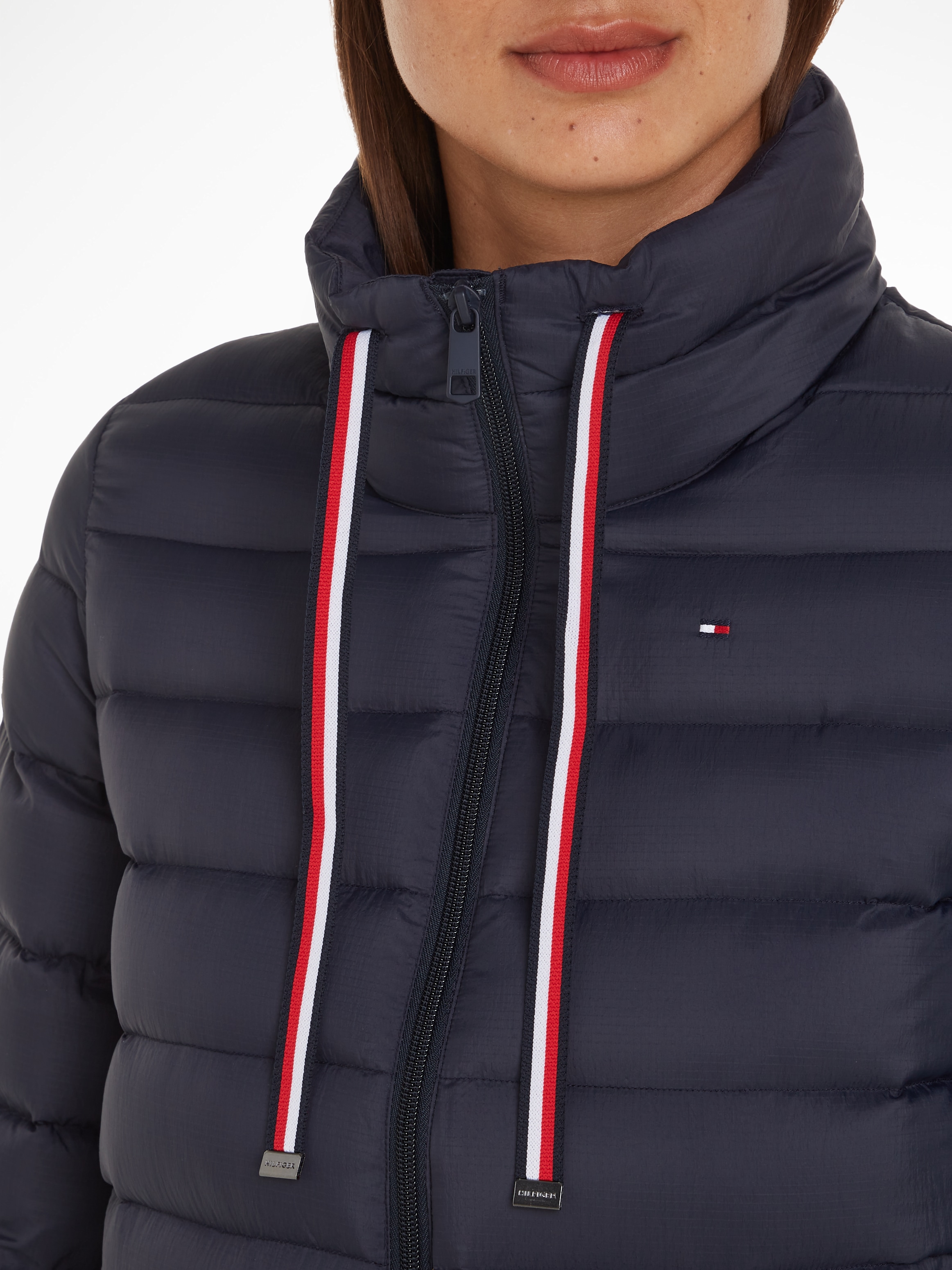 Tommy Hilfiger Kurzjacke »PACKABLE LW DOWN GS JACKET«, mit gestreiftem Kordelzug