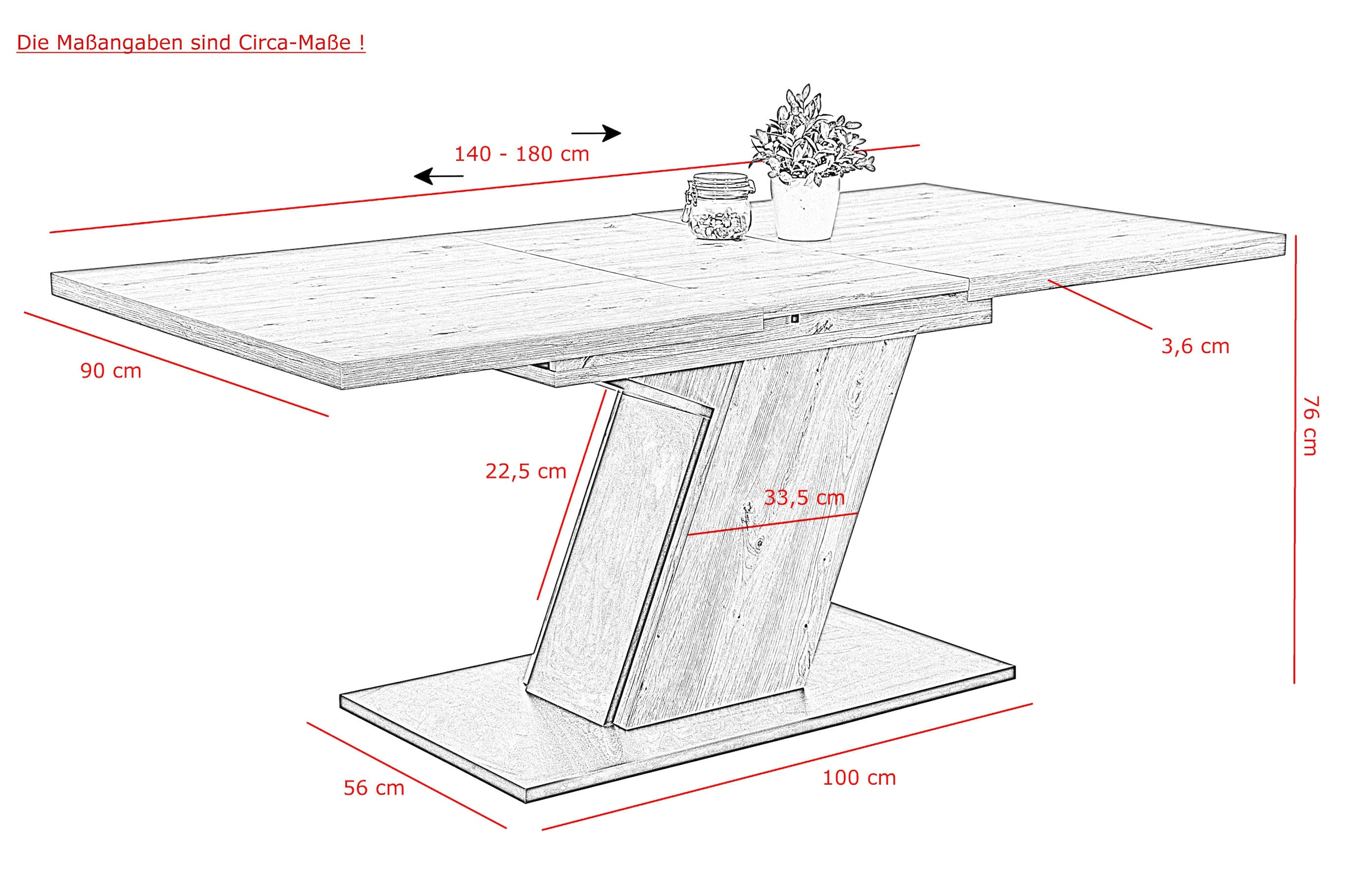 HELA Essgruppe »Luise I G«, (Set, 4 tlg.), Ausziehbar 140 - 180 cm