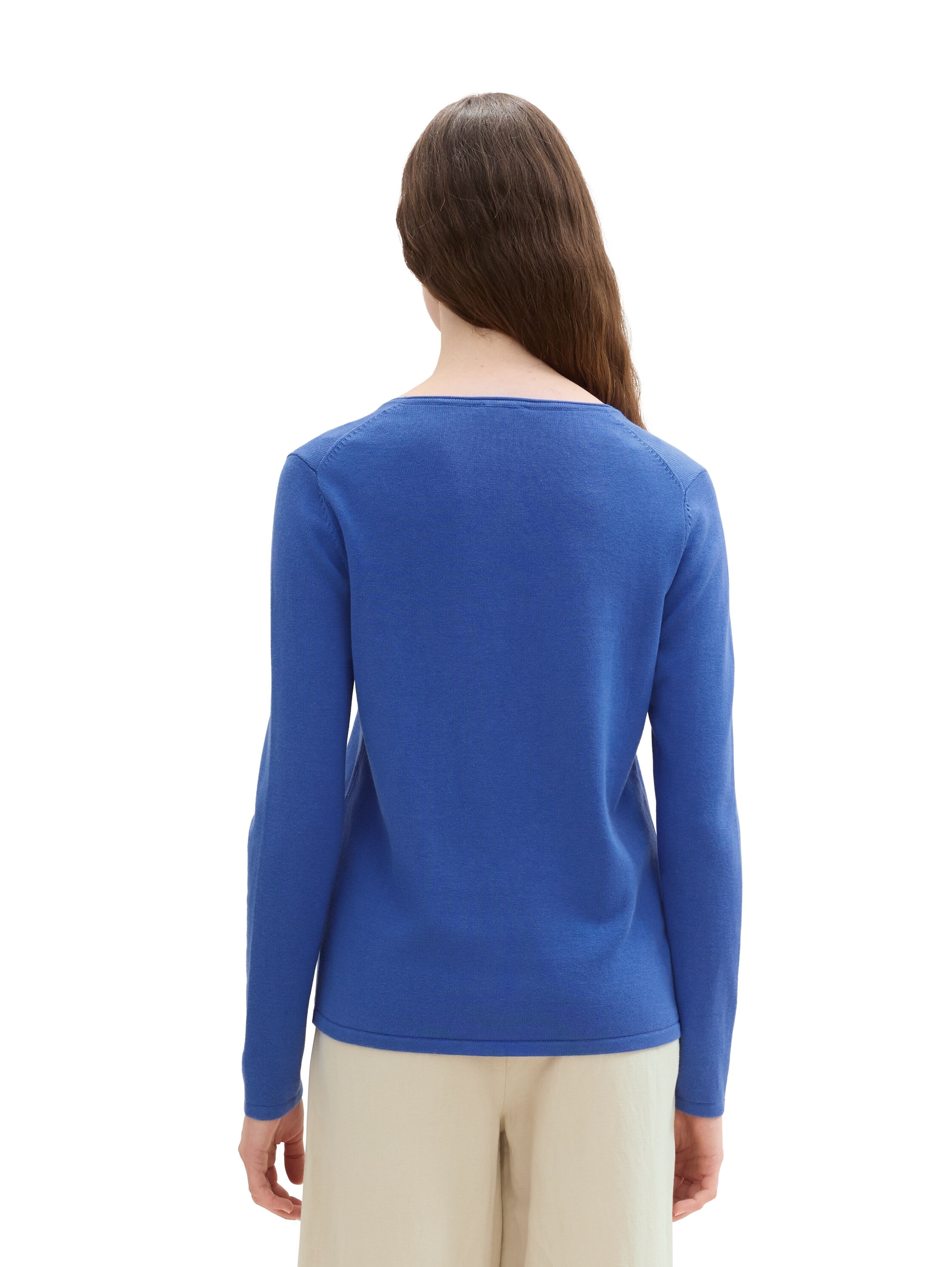 TOM TAILOR Strickpullover, aus Viskose mit Rundhalsausschnitt