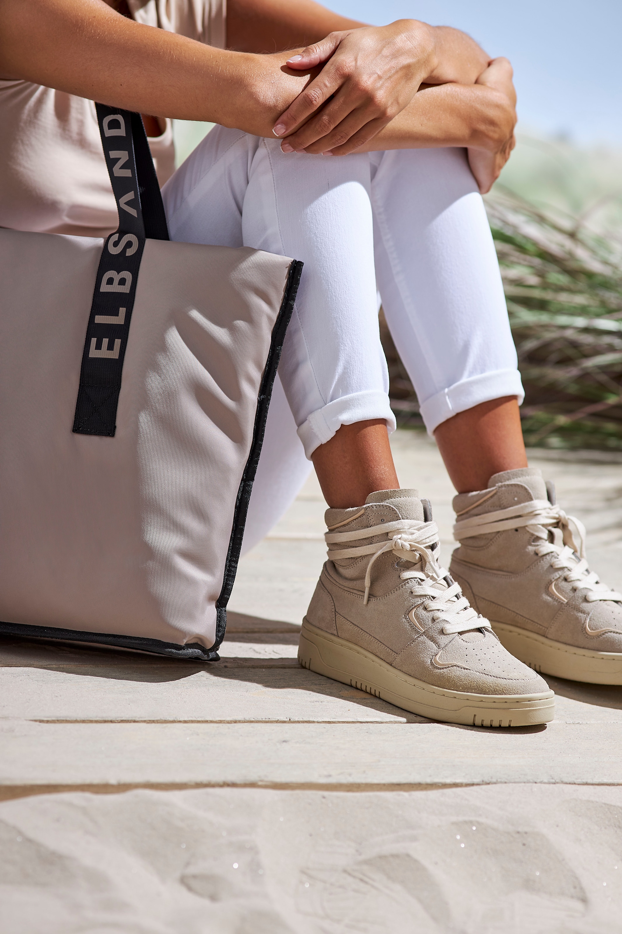 Elbsand Shopper »Schultertasche«, grosse Handtasche, Henkeltasche, Tragetasche, Badetasche VEGAN