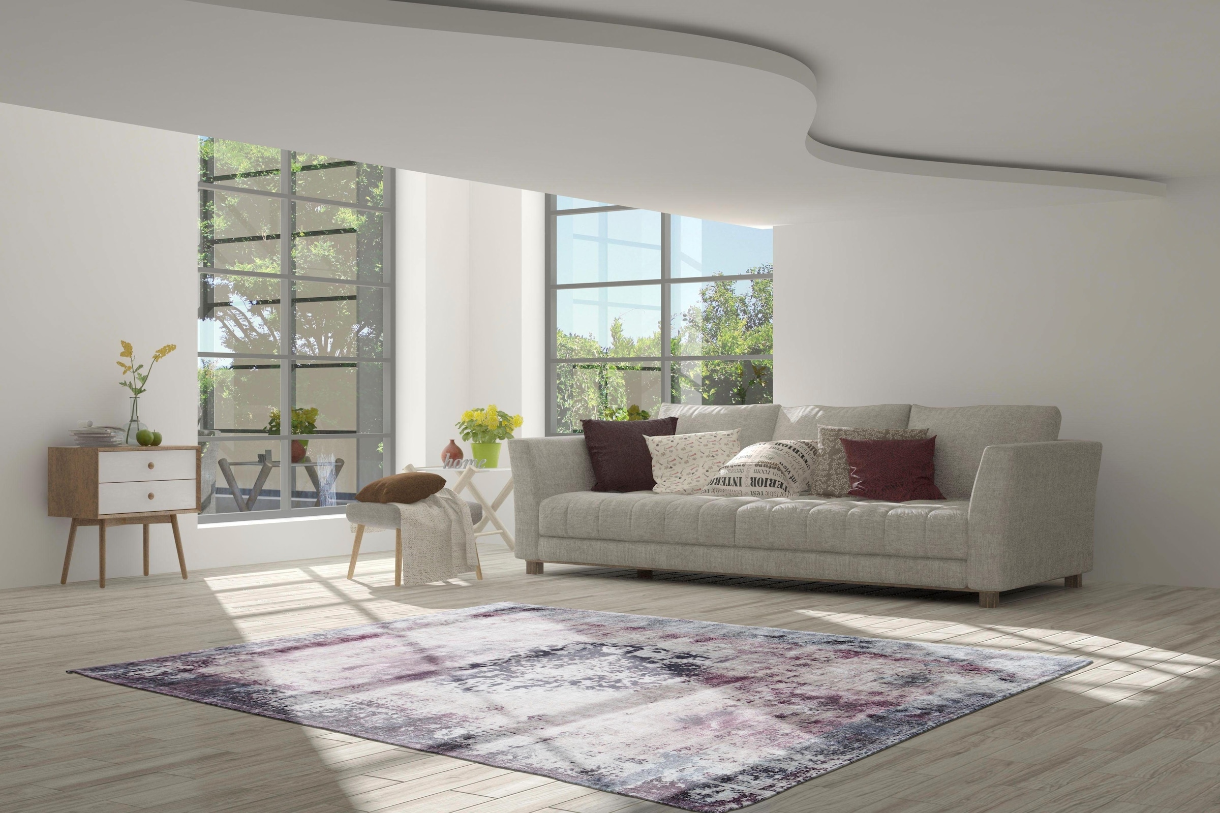 calo-deluxe Teppich »Layata 8034«, rechteckig, 9 mm Höhe, Kurzflor, Wohnzimmer