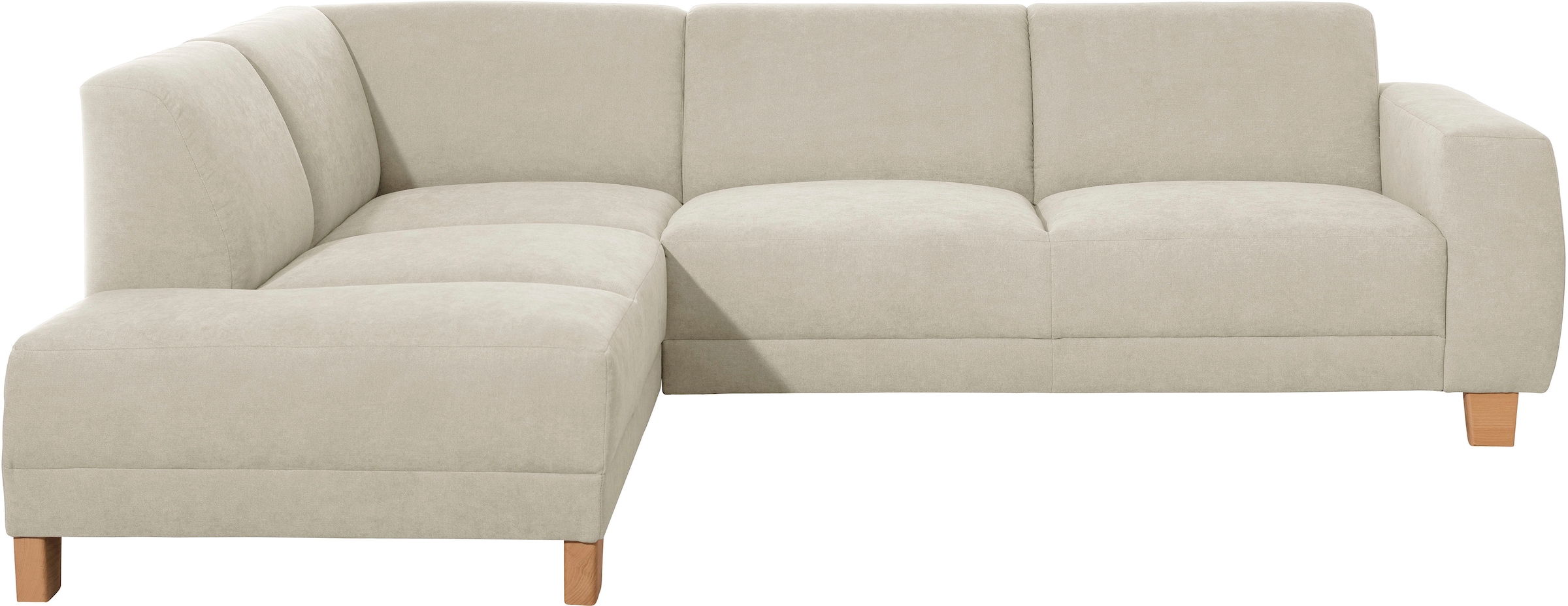Max Winzer® Ecksofa »Blackpool modern, mittlere Sitzhärte mit hochwertiger Schaumpolsterung«, Lounge-Charakter durch niedrigen, leicht gewölbten Rücken