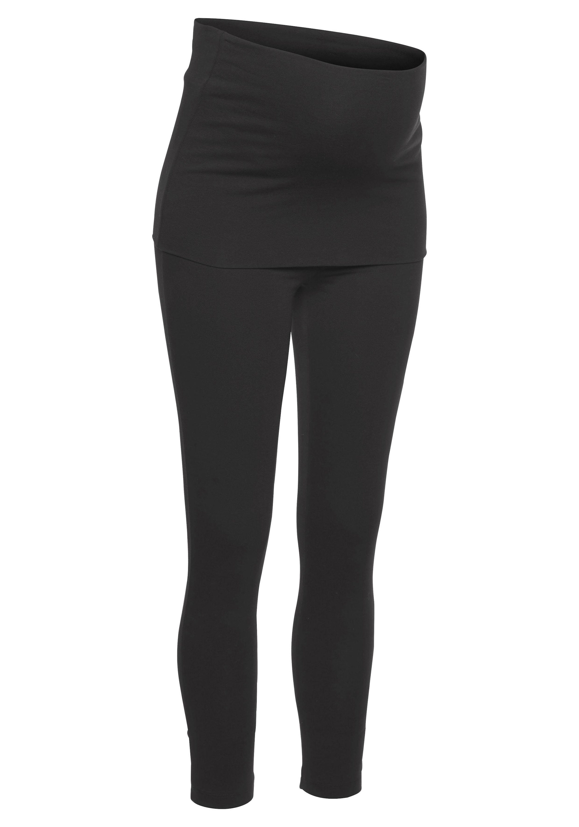 Neun Monate Umstandsleggings », Hose mit extrabreitem Umschlag, 2in1 Optik«, Für Schwangerschaft und Stillzeit