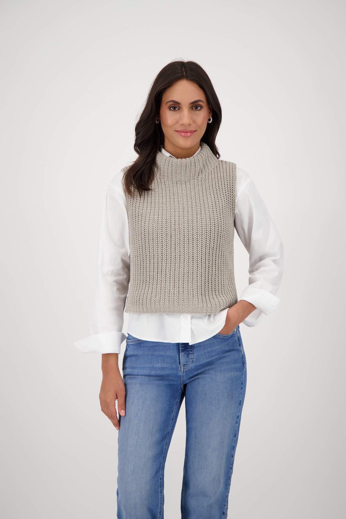 Monari Pullunder »Pullunder Basic Chenille« Mit Rundhalsausschnitt
