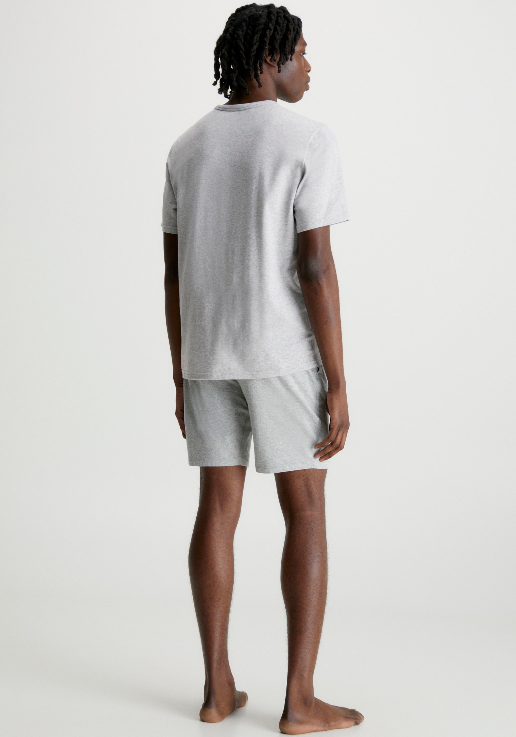 Calvin Klein Pyjama »S/S SHORT Bund 2 Jelmoli-Versand Logoschriftzügen mit (Set, online tlg.), SET«, dem bestellen | auf
