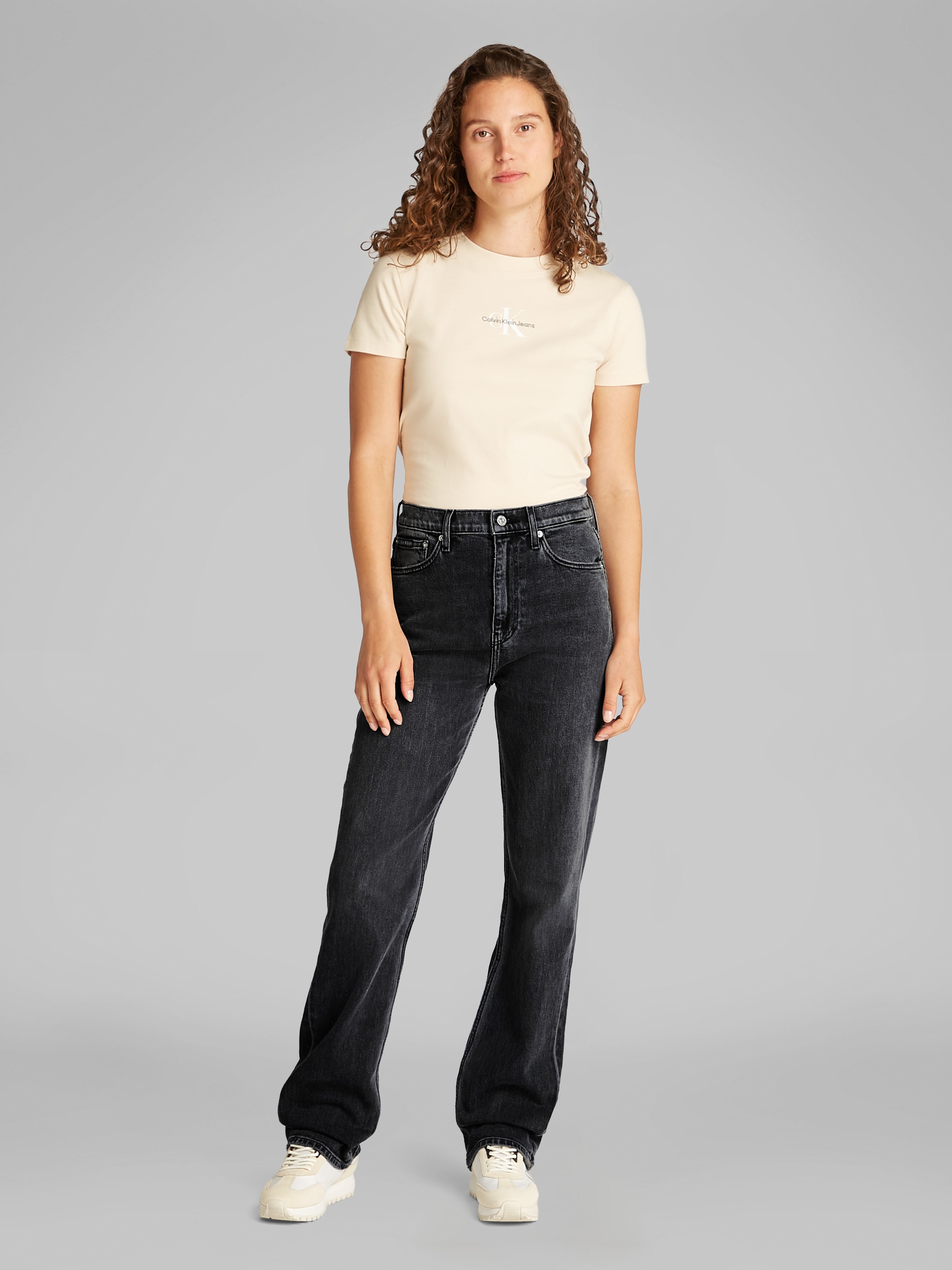 Calvin Klein Jeans Straight-Jeans »HIGH RISE STRAIGHT«, in schwarzer Waschung