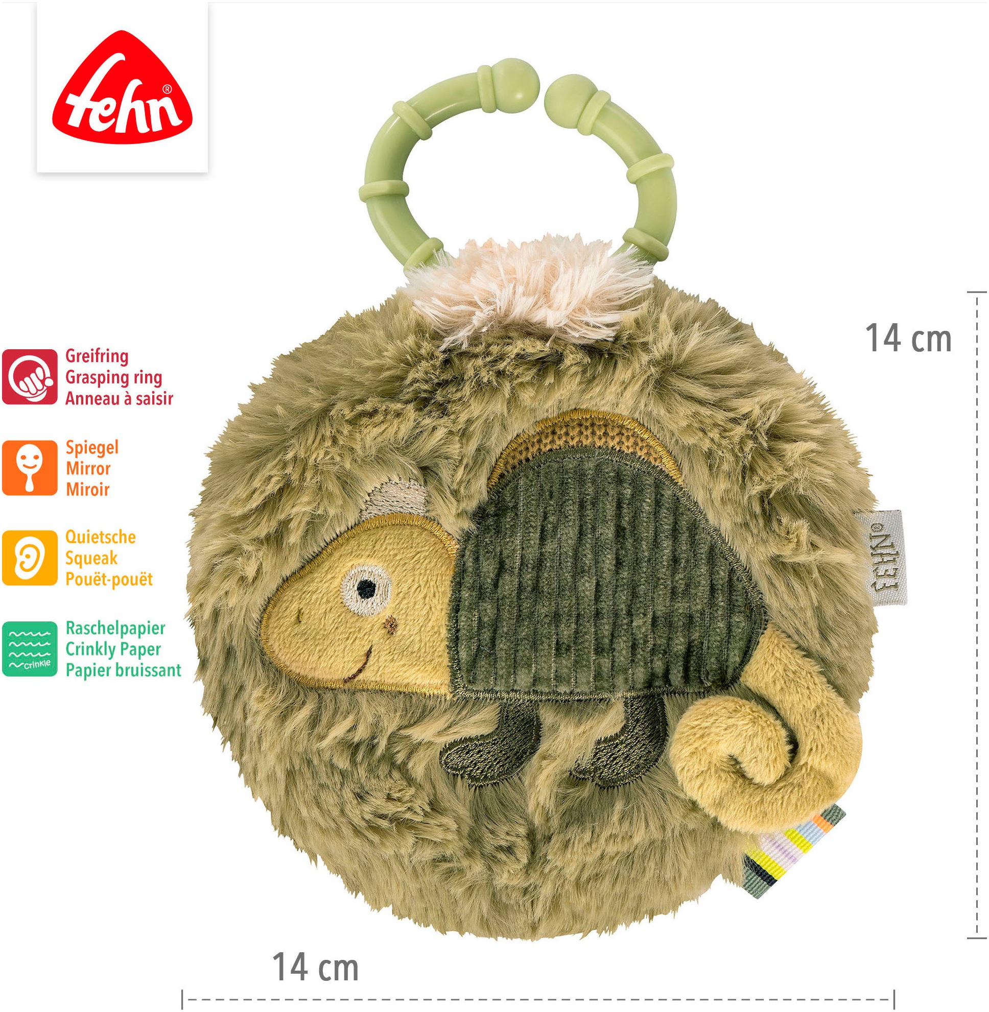 Fehn Greifspielzeug »Lazy, Crazy & Pink, Stoffbuch Chamäleon«