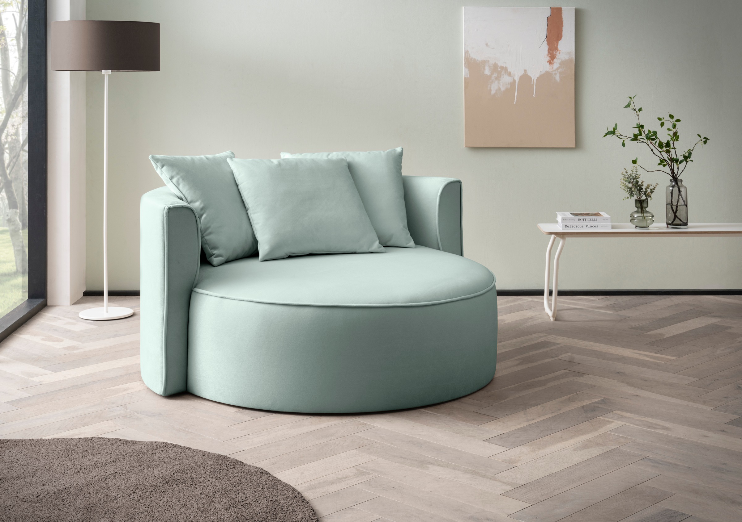 LeGer Home by Lena Gercke XXL-Sessel »Isalie, Lesesessel, Loveseat, inklusive Zierkissen«, extra grosse Sitzfläche, optional mit Hocker, Cord, Samt, Bouclé