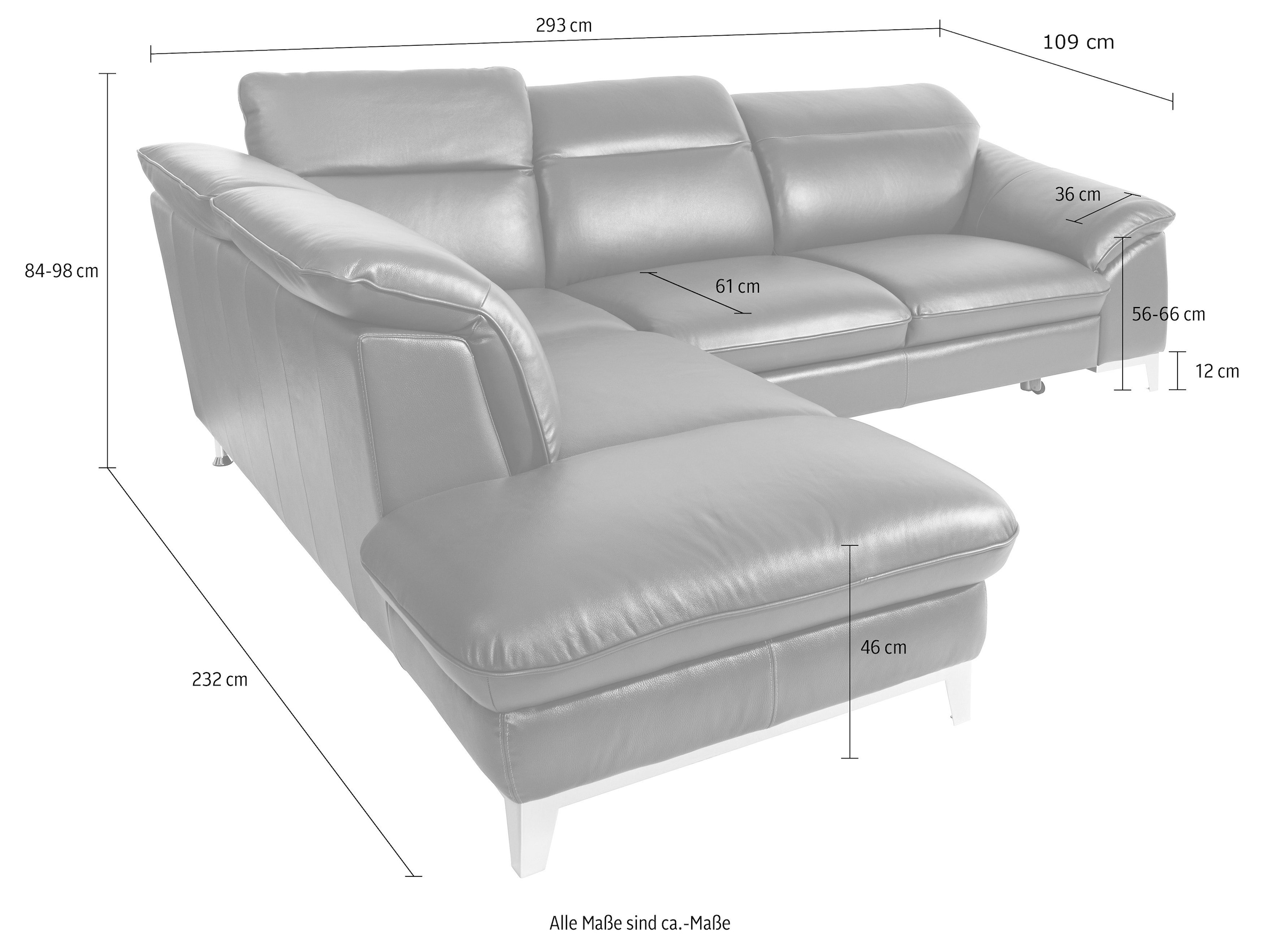 COTTA Ecksofa »Teresa L-Form«, wahlweise mit Bettfunktion