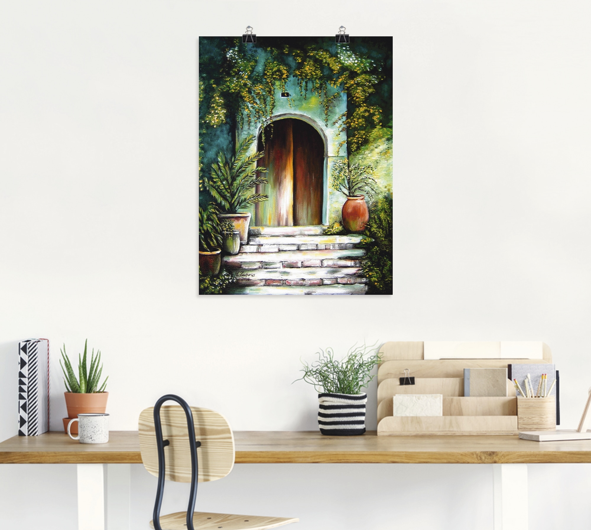 Artland Wandbild »Mediterranes Gartenparadies«, Fenster & Türen, (1 St.), als Alubild, Outdoorbild, Leinwandbild, Poster, Wandaufkleber
