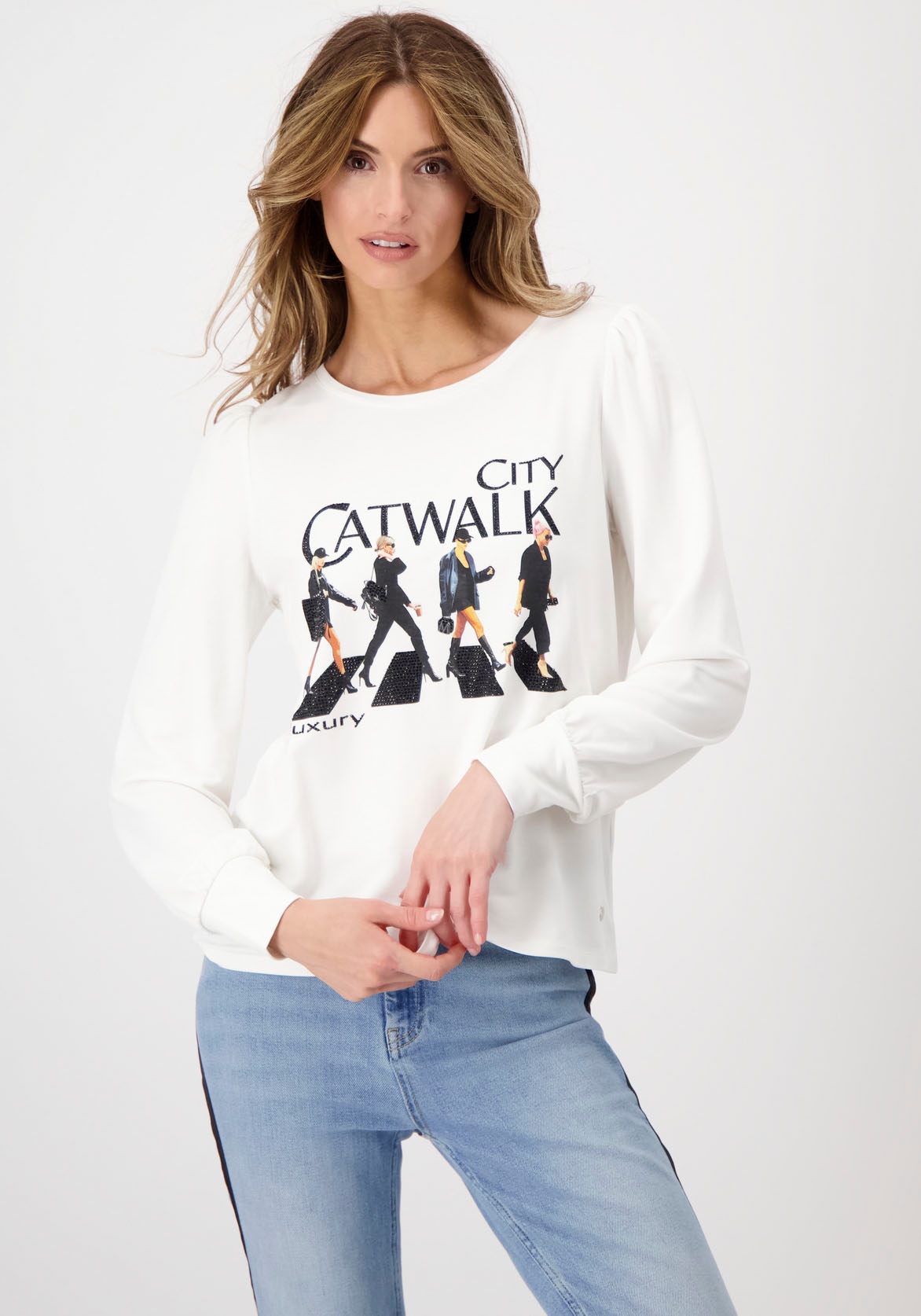 Monari Rundhalsshirt, mit Catwalk Print bei online Schweiz bestellen Jelmoli-Versand