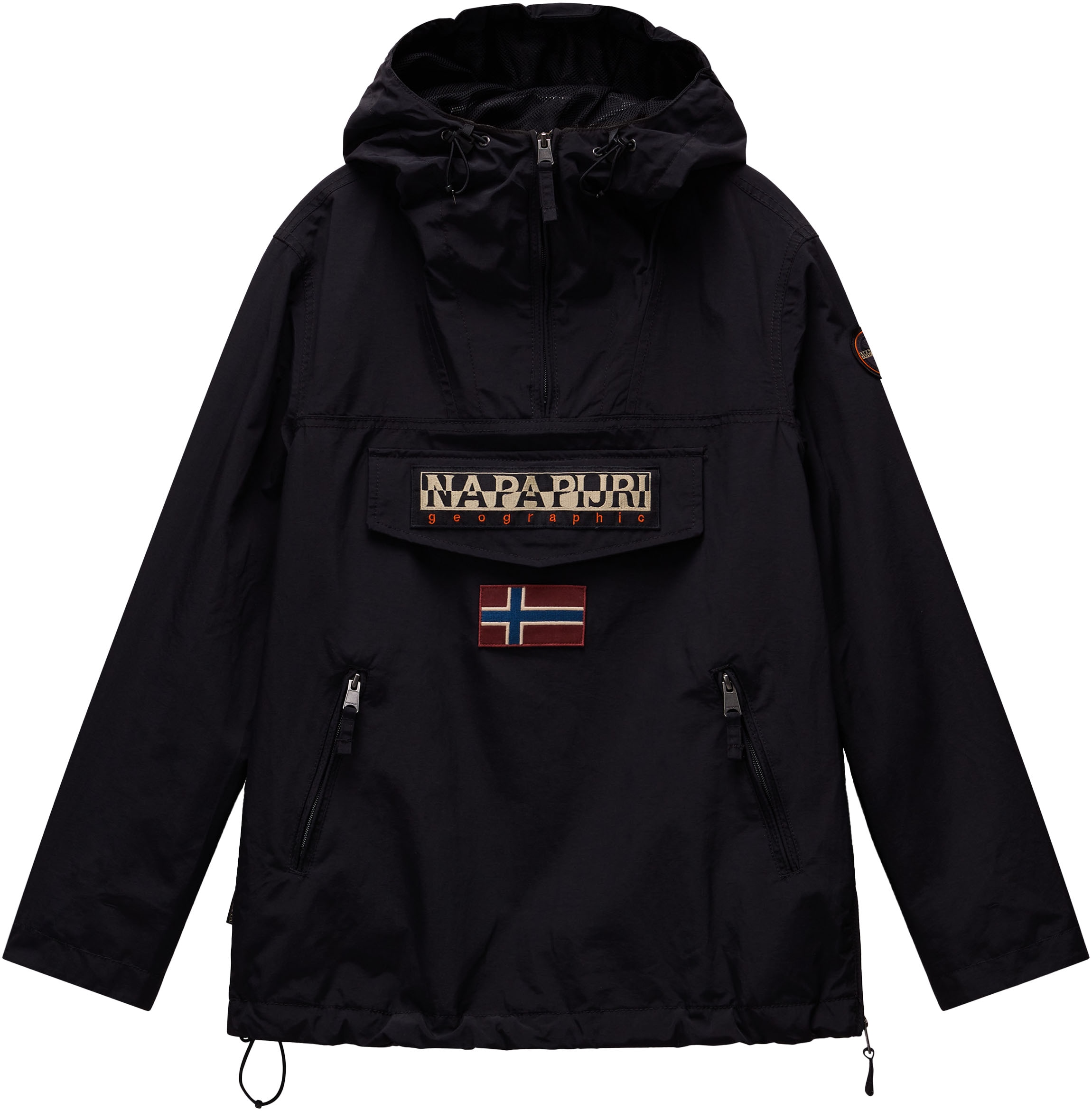 Napapijri Funktionsjacke »RAINFOREST S W PKT 3 041 BLACK«, mit Kapuze, Markenlogo auf dem Ärmel; Reissverschluss im Saum; Schnalle an Kapuze