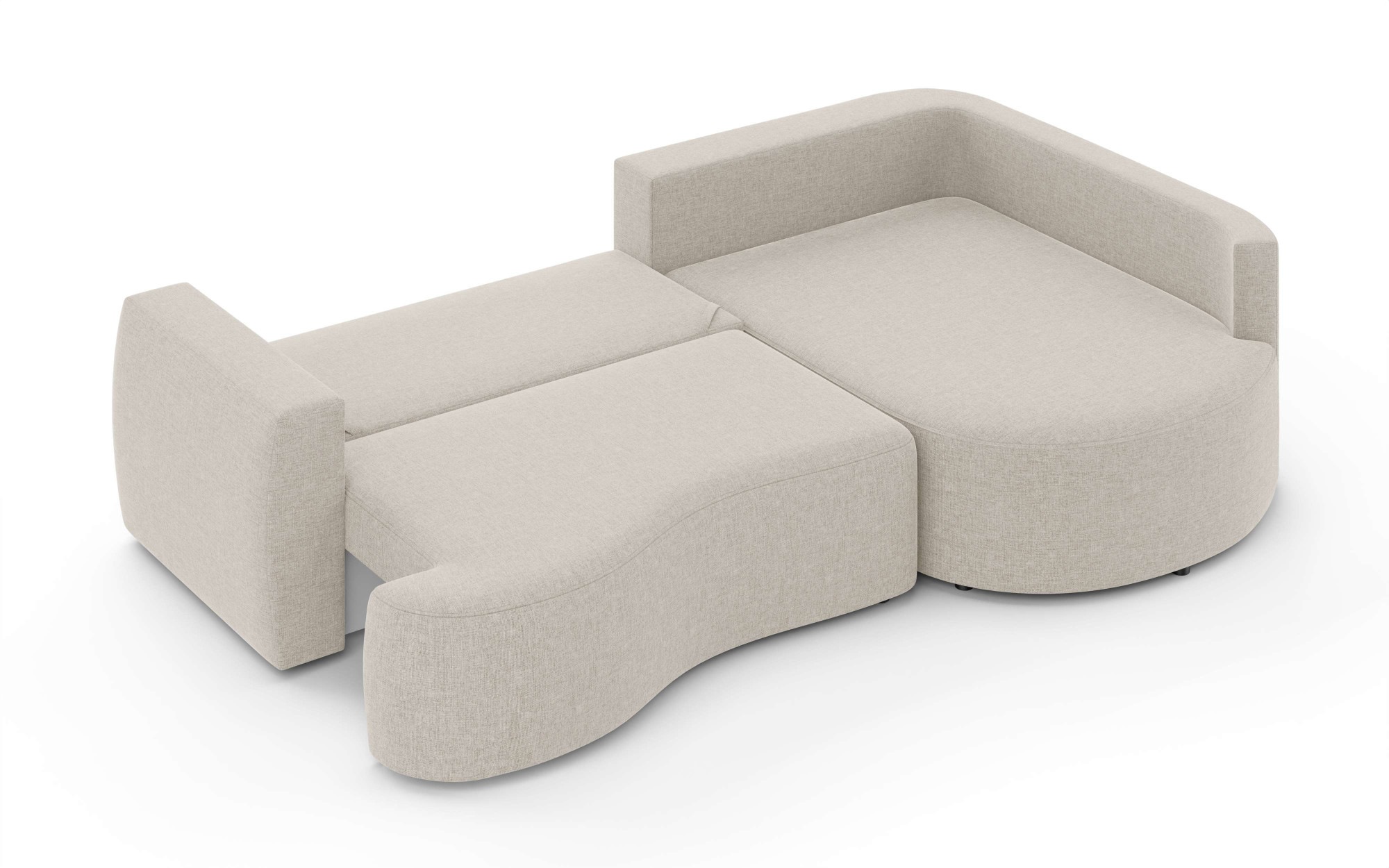 INOSIGN Ecksofa »Kahekili, Schlafsofa mit Bettkasten, Masse B/T/H: 255/181/90/ cm«, L-Form mit Wellenunterfederung, 7 Rückenkissen und 2 Zierkissen