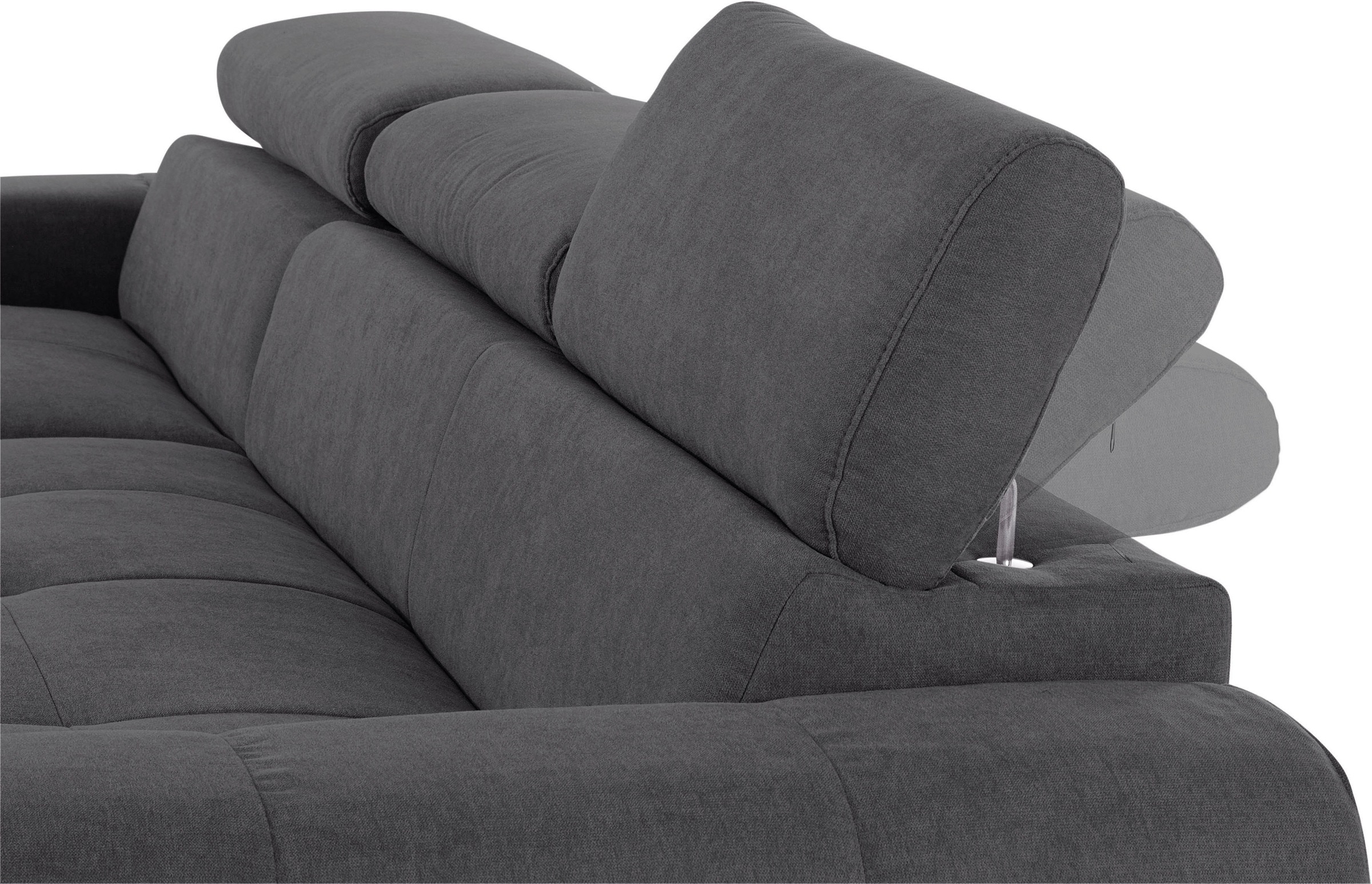 COTTA Ecksofa »Mia L-Form mit 3 Zierkissen«, wahlweise mit Bettfunktion, Bettkasten, Beleuchtung & Wireless-Charger