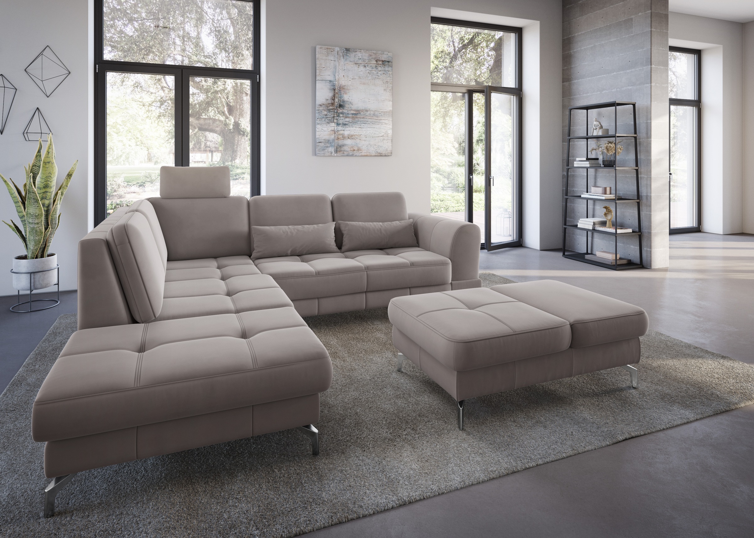 sit&more Hocker »Bendigo«, mit Klappfunktion, Bodenfreiheit 12 cm, wahlweise in 2 Fussfarben
