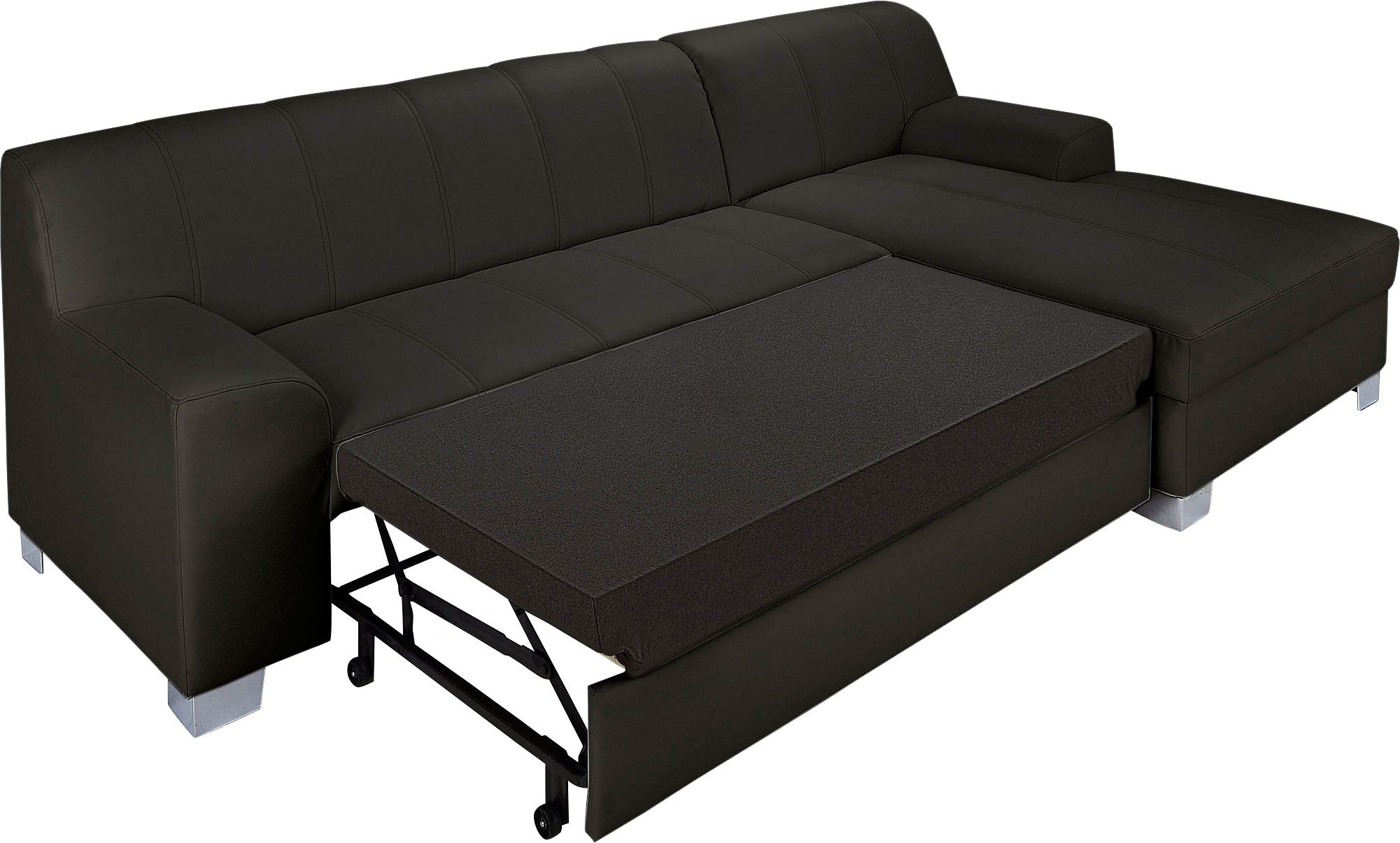 INOSIGN Ecksofa »Turah incl. Zierkissen, moderne Steppung, auch in Leder«, wahlweise mit Bettfunktion, Schlafsofa, B/T/H: 239/152/75 cm, L-Form